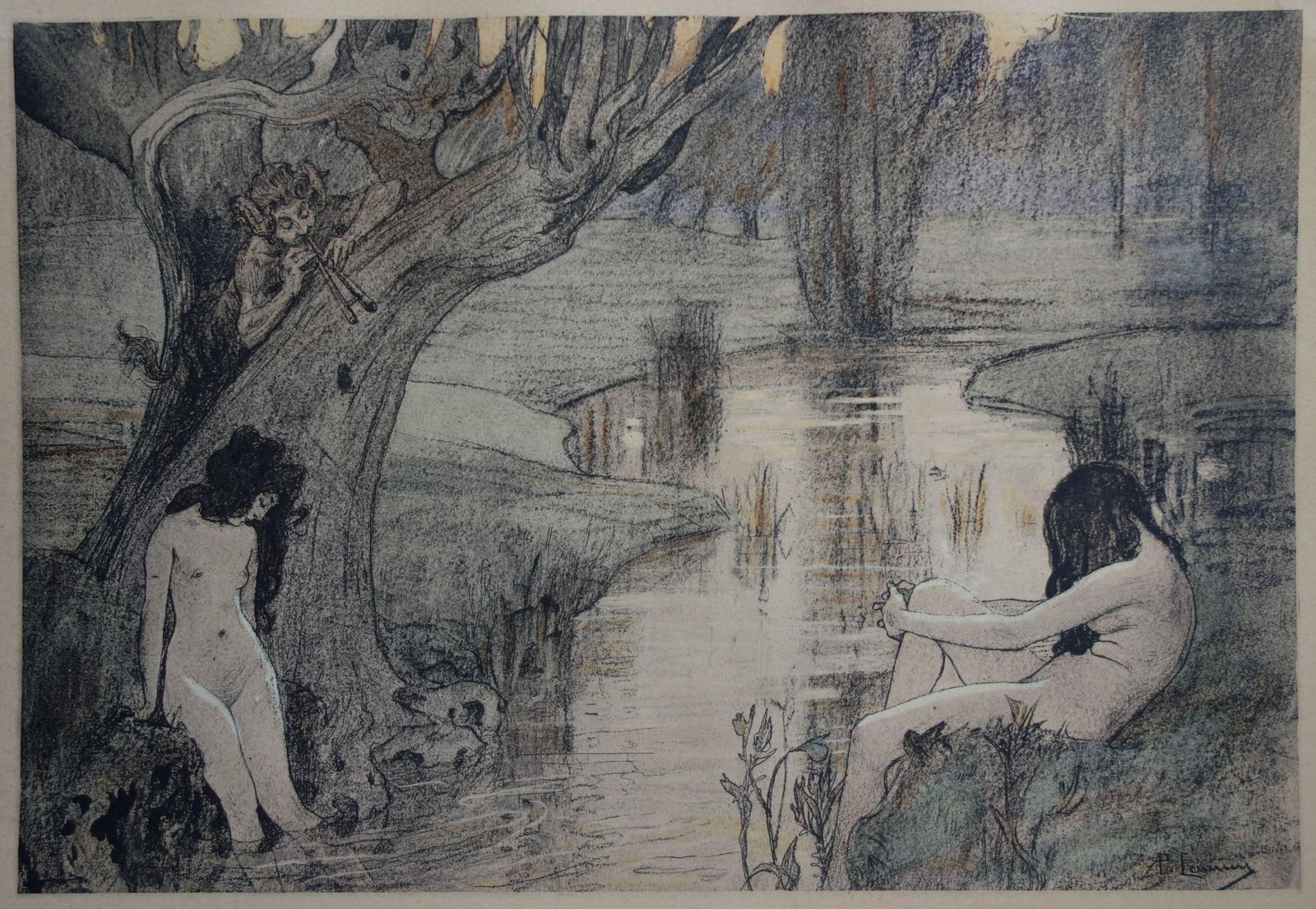 Paul Albert Laurensbath Of The Nymphs   Original Lithograph   18971897 photo for sale