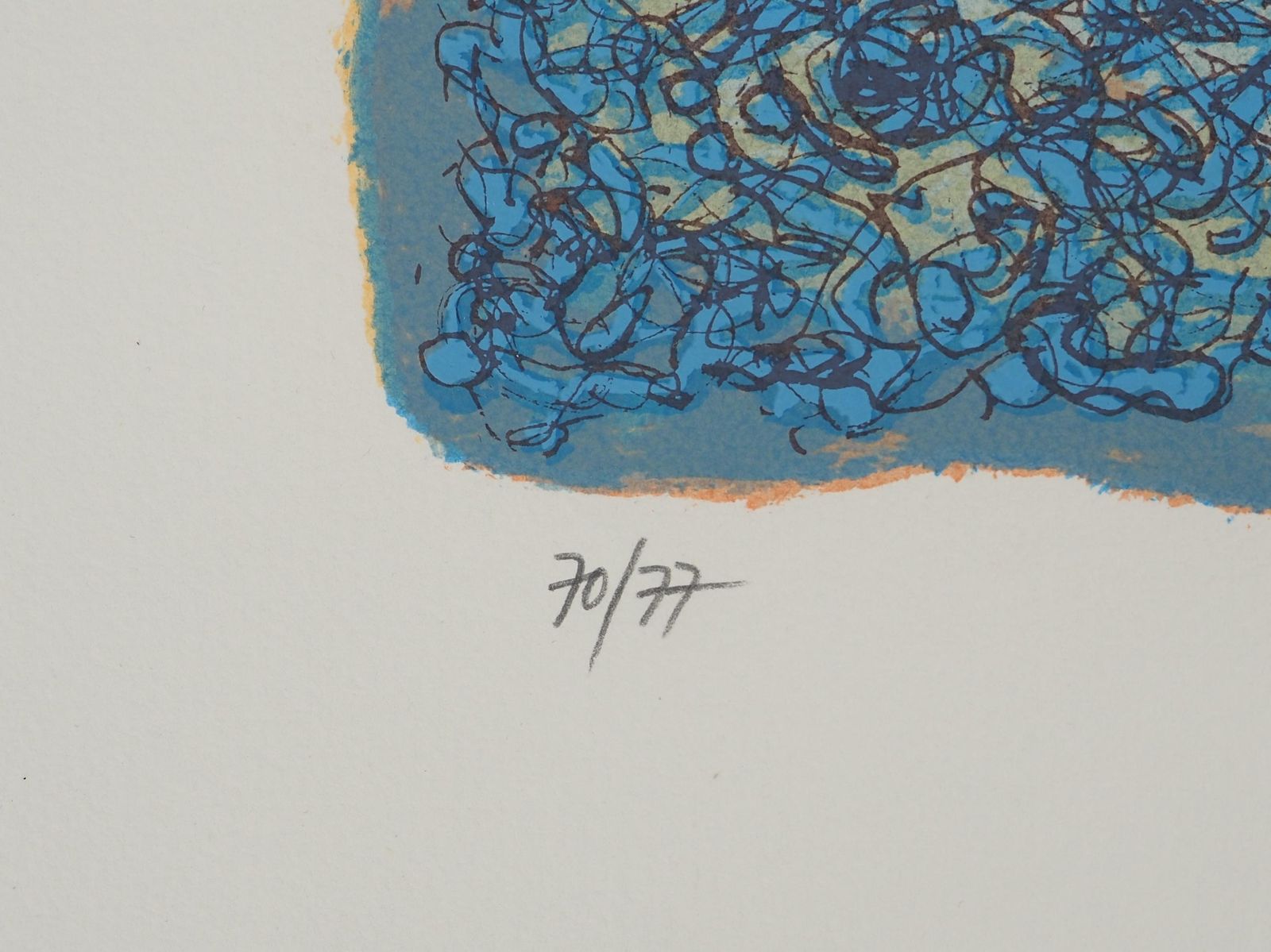 Mark Tobeymark Tobey : Blue Composition, Original Signed Screenprint photo vintage