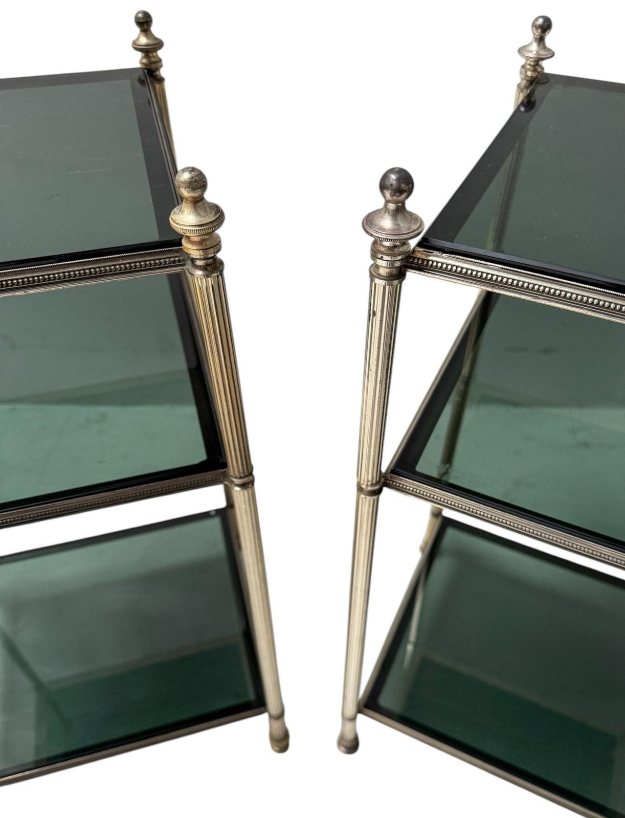 Hollywood Regency Pair Of Side Tables By Maison Jansen, 1940s photo vintage