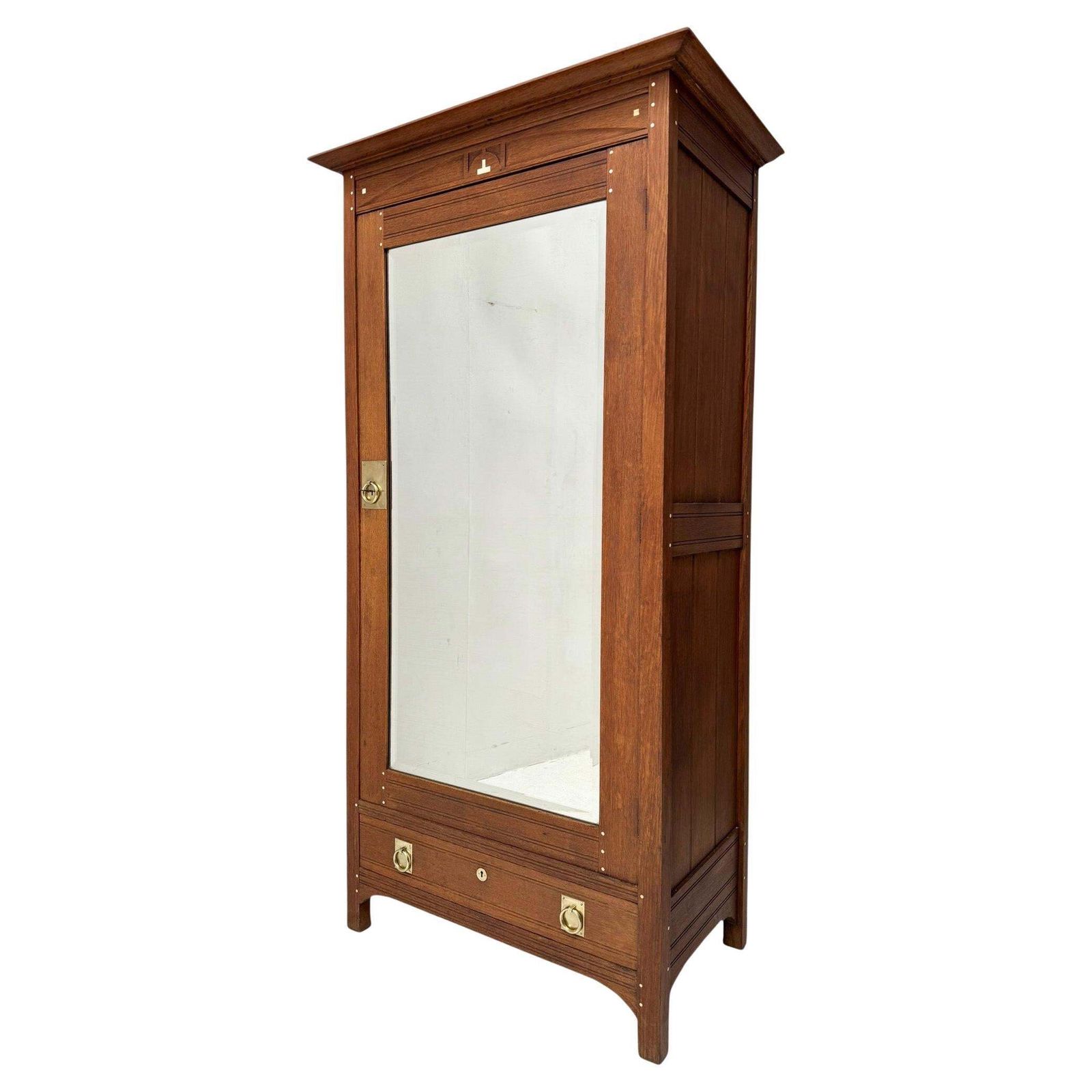 Arts & Crafts One Door Armoire Or Wardrobe Onder Den Sint Maarten Style, 1900s