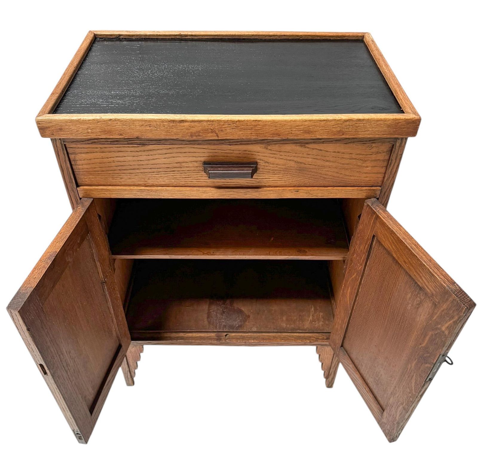 Art Deco Amsterdamse School Cabinet With Black Lacquered Top, 1920s photo for sale
