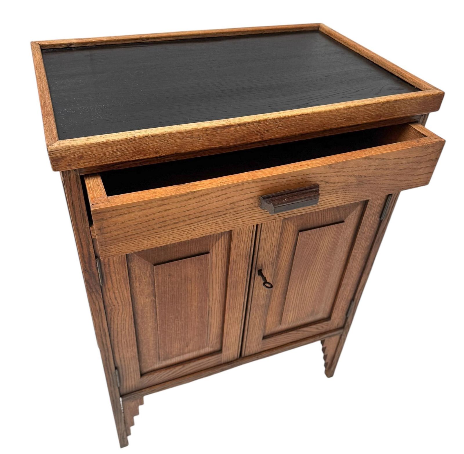 Art Deco Amsterdamse School Cabinet With Black Lacquered Top, 1920s photo Furniture