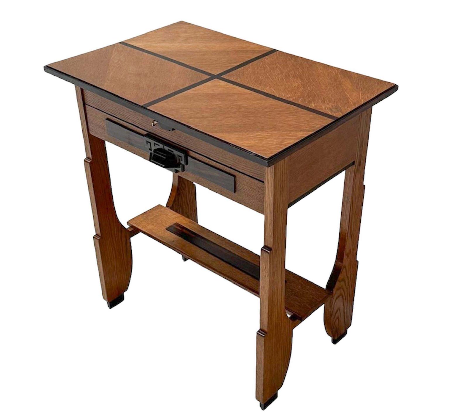 Art Deco Amsterdamse School Sewing Table By Dijst's Meubelfabriek Amsterdam photo for sale