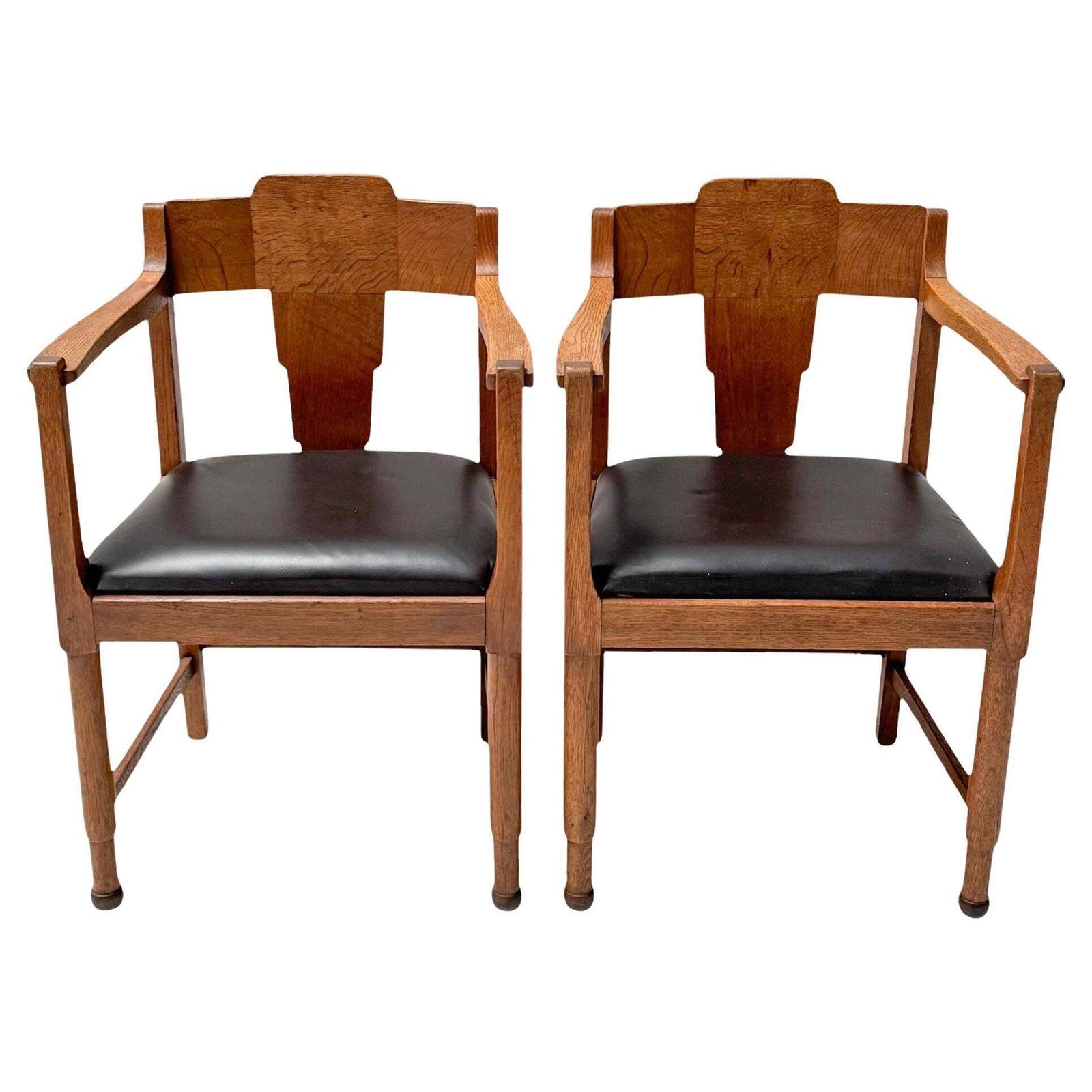 Two Art Deco Amsterdamse School Armchairs, By Frits Spanjaard, 1920s