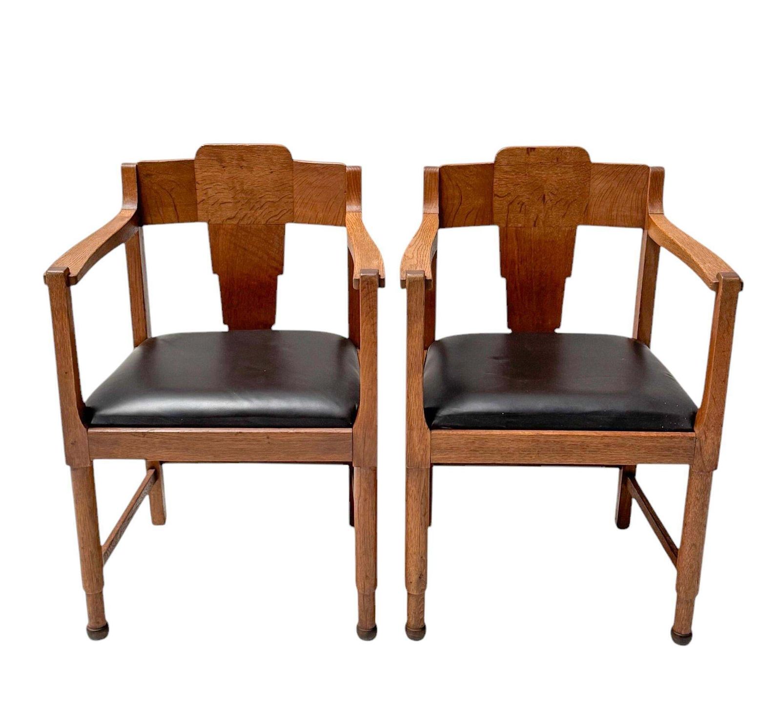 Two Art Deco Amsterdamse School Armchairs, By Frits Spanjaard, 1920s photo vinterior