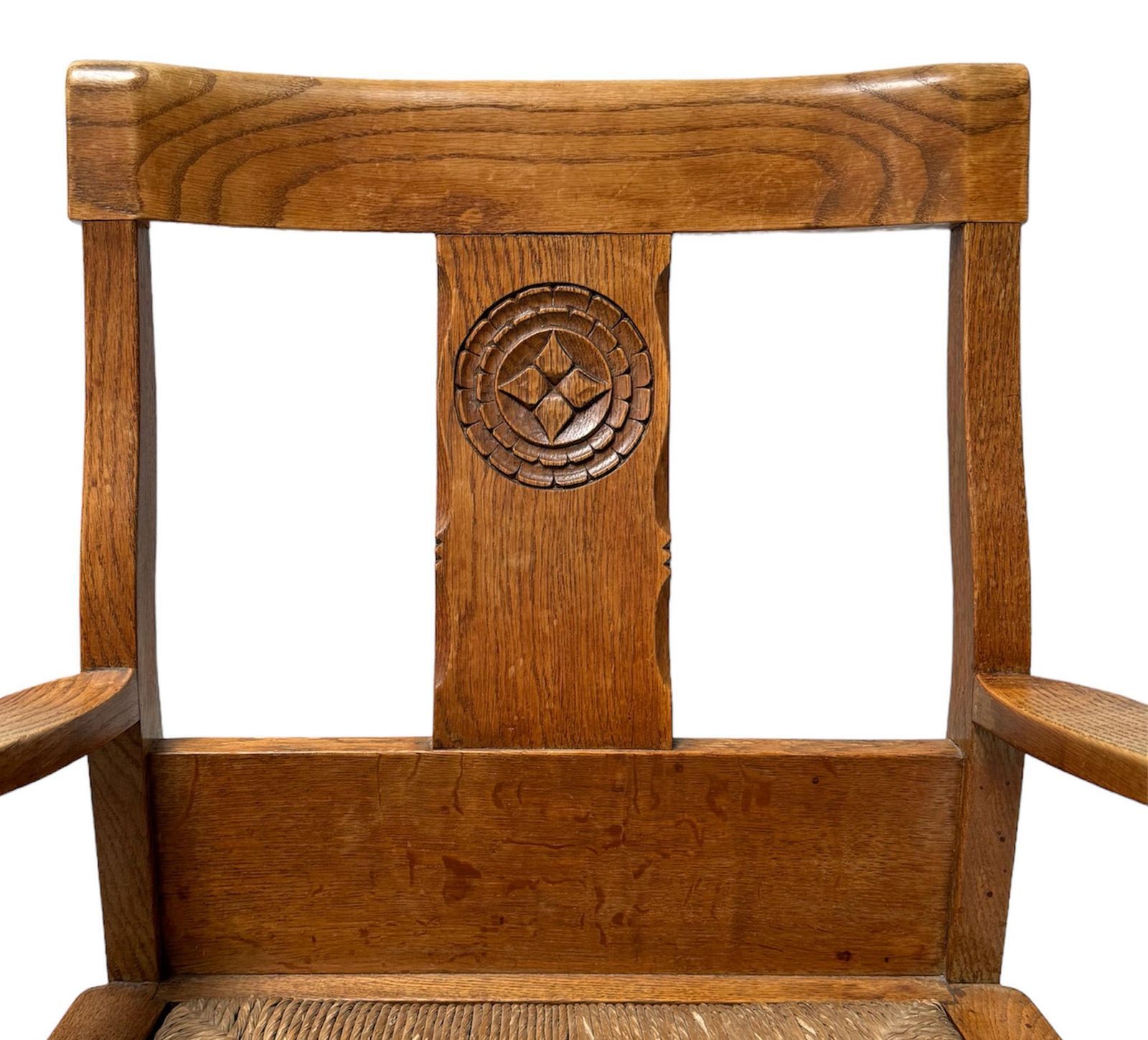 Pair Of Rustic Carved Oak Armchairs By Anton Fortuin, 1940s photo Furniture