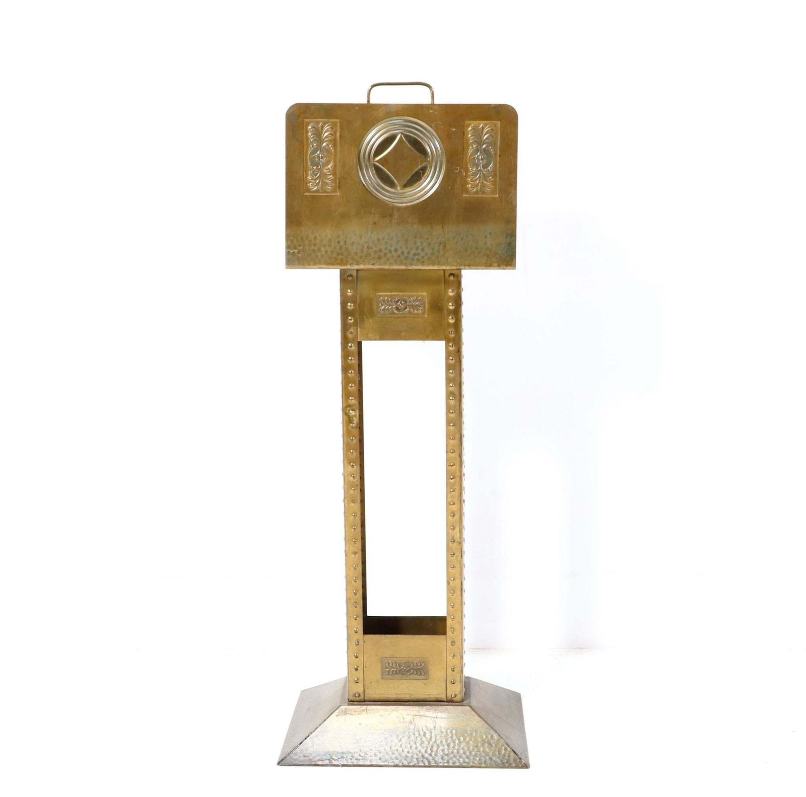 Patinated Brass Vienna Secession Magazine Rack photo for sale