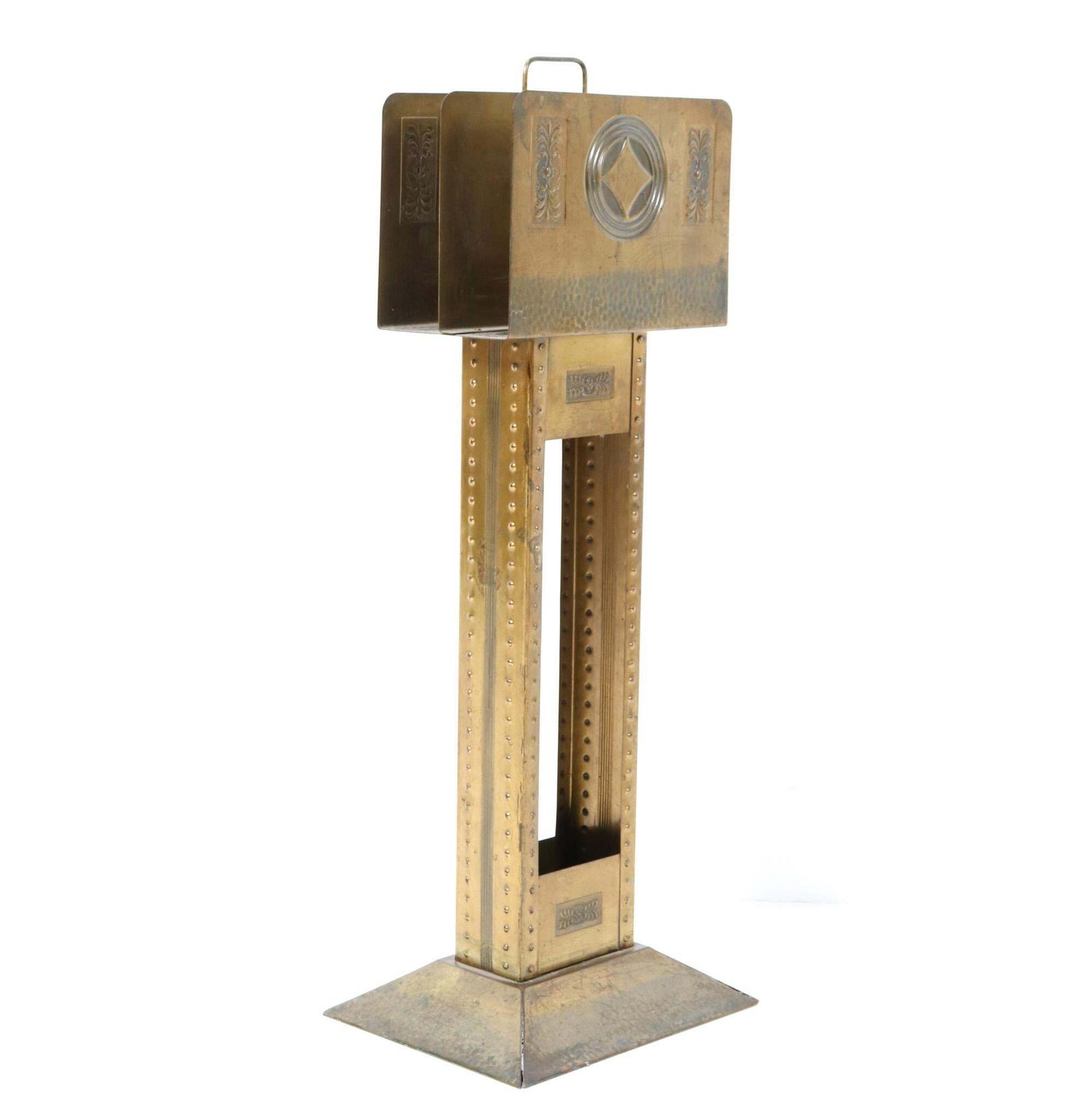 Patinated Brass Vienna Secession Magazine Rack photo buy