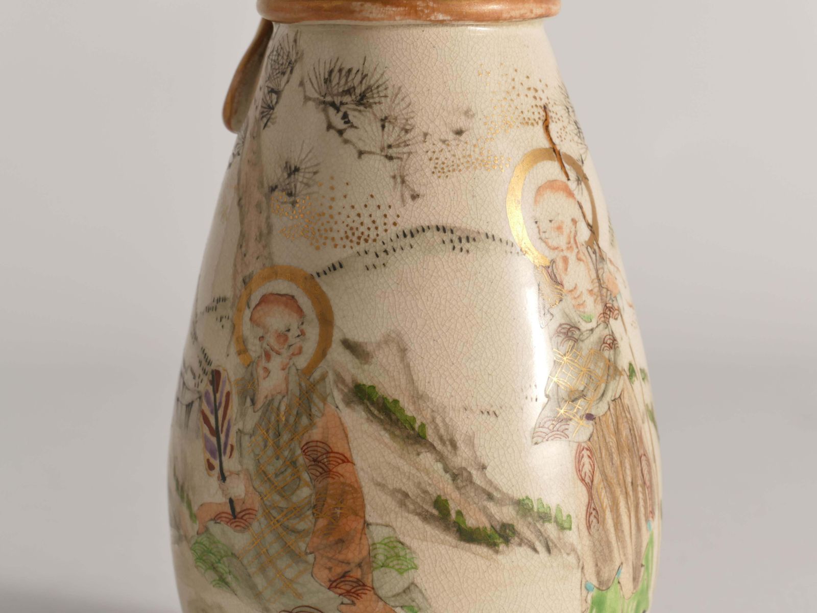 Meiji Period Kyoto Satsuma Vase Table Lamp, Japan, Circa 1880 photo buy