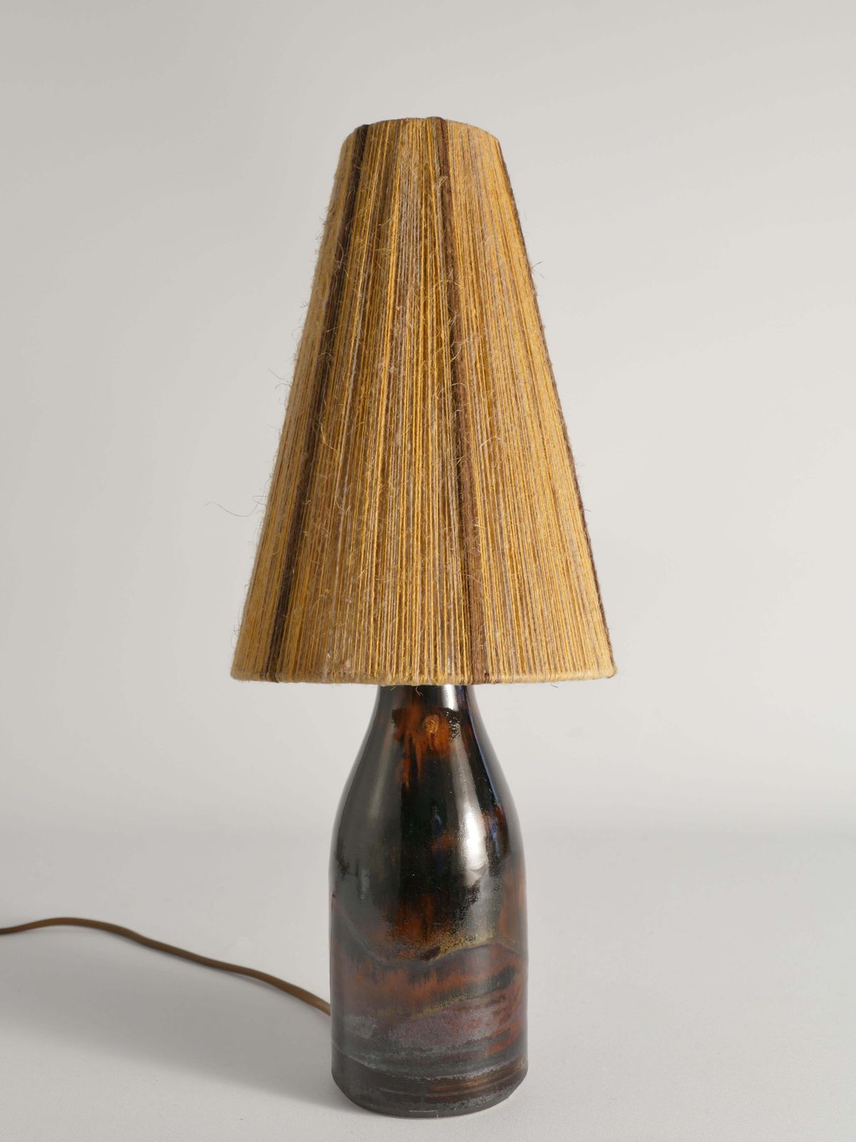 Brown Stoneware Table Lamp By Carl Harry Stålhane, Designhuset, Sweden 1960s photo vintage