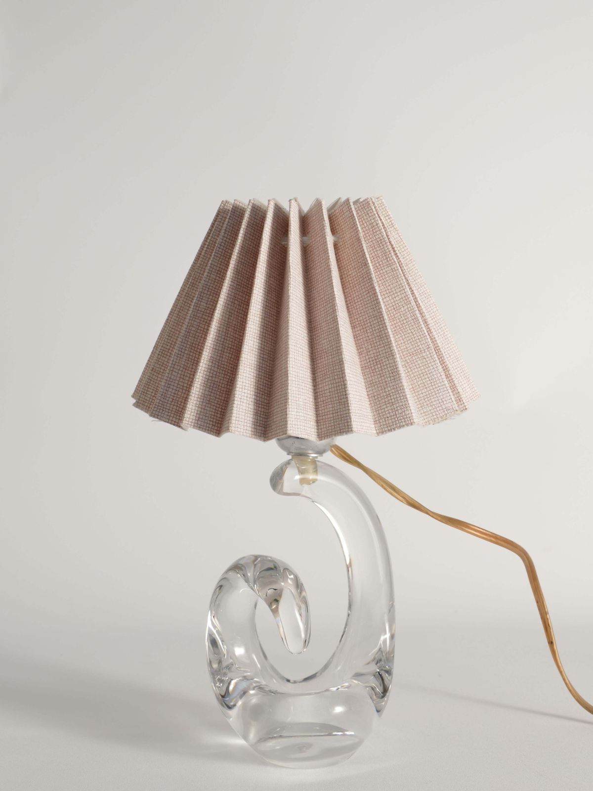 photo for sale Sculptural Clear Crystal Glass Table Lamp By Schneider, France, 1950s