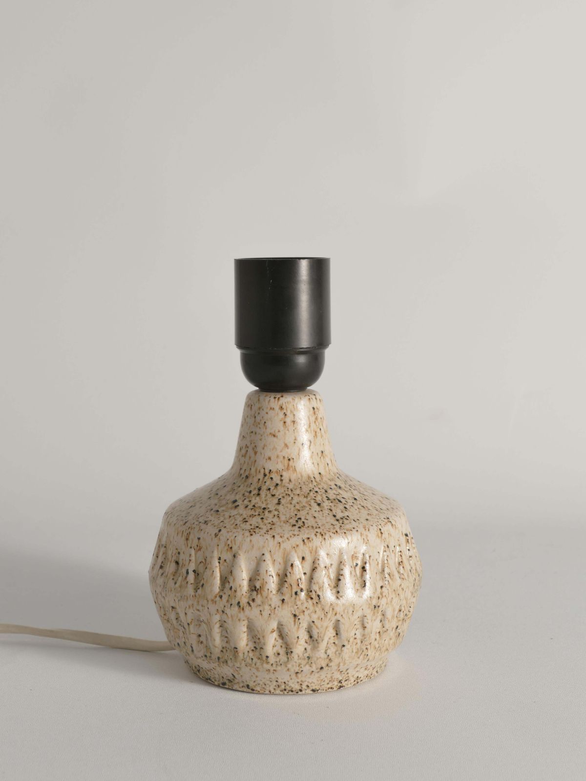 Mid Century Modern Brown Speckled Stoneware Table Lamp By Ego, Sweden 1960s photo Lighting