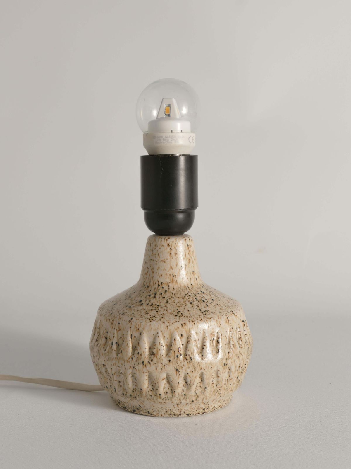 Mid Century Modern Brown Speckled Stoneware Table Lamp By Ego, Sweden 1960s photo 510.0