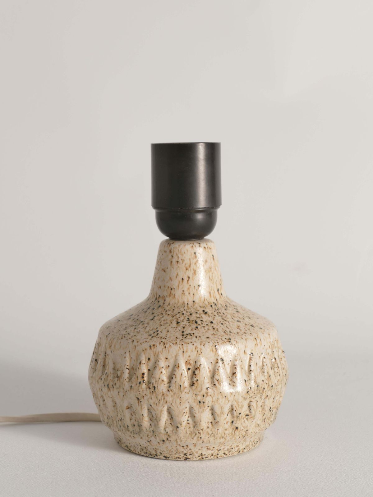 Mid Century Modern Brown Speckled Stoneware Table Lamp By Ego, Sweden 1960s photo vintage