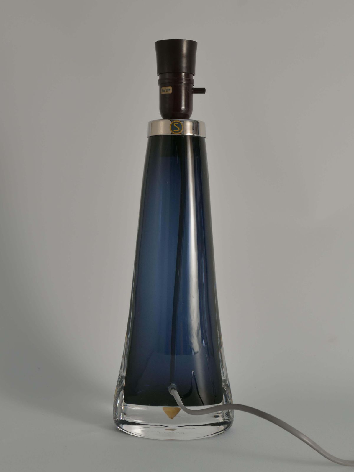 Blue Crystal Glass Table Lamp Model Rd 1566 By Carl Fagerlund, Orrefors, 1960s photo vinterior