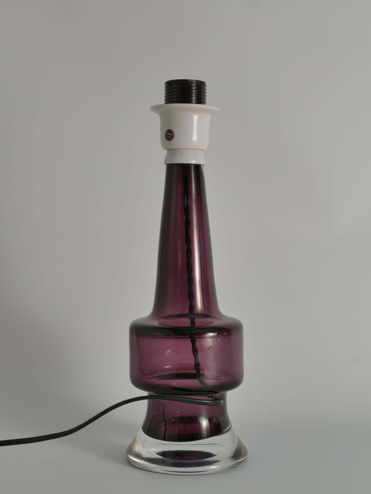 Mid Century Modern Purple Chrystal Glass Table Lamp By Kosta 1960s photo furniture
