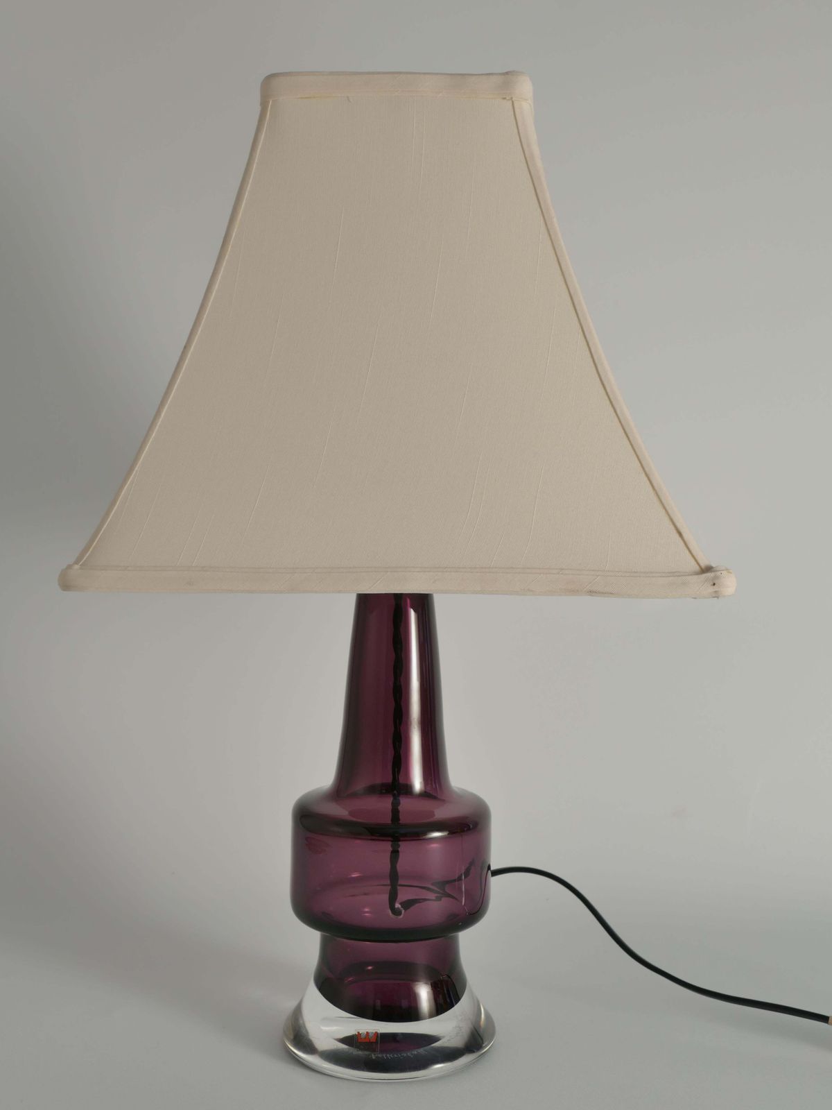 Mid Century Modern Purple Chrystal Glass Table Lamp By Kosta 1960s photo 592.0