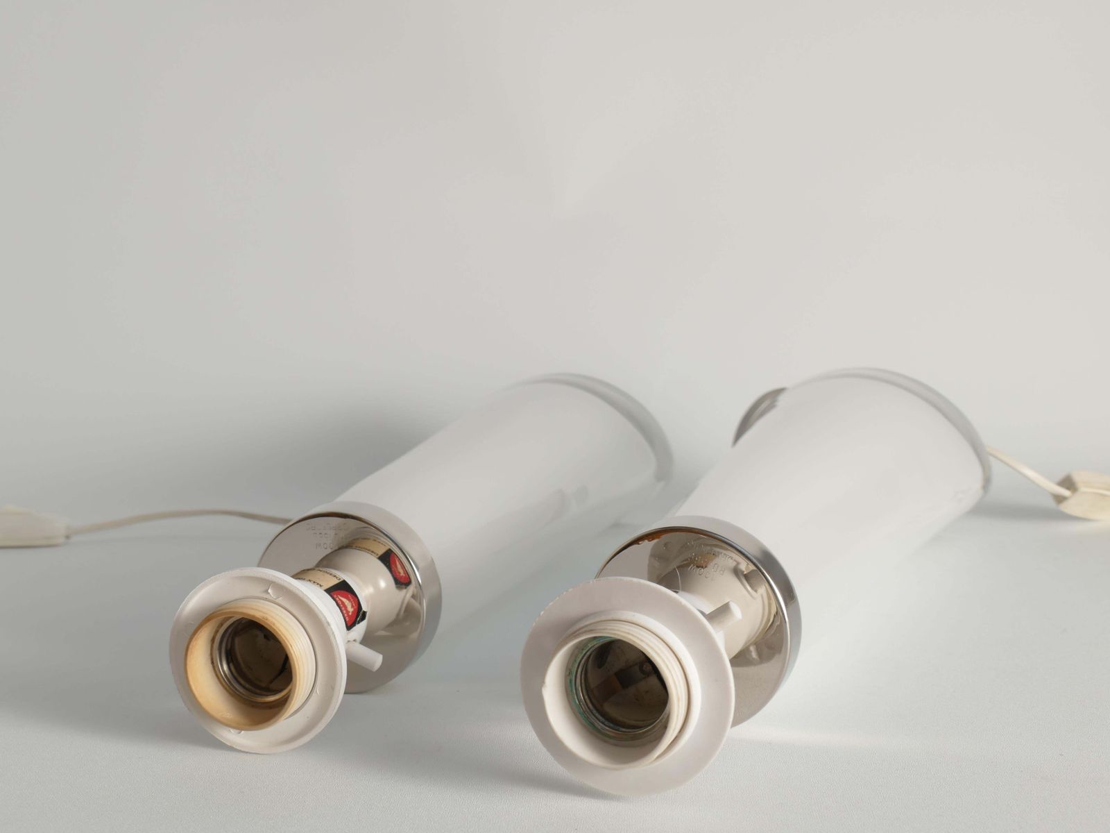 2811.0 Large White Crystal Glass Table Lamps, Carl Fagerlund, Orrefors, 1960, Set Of 2 photo