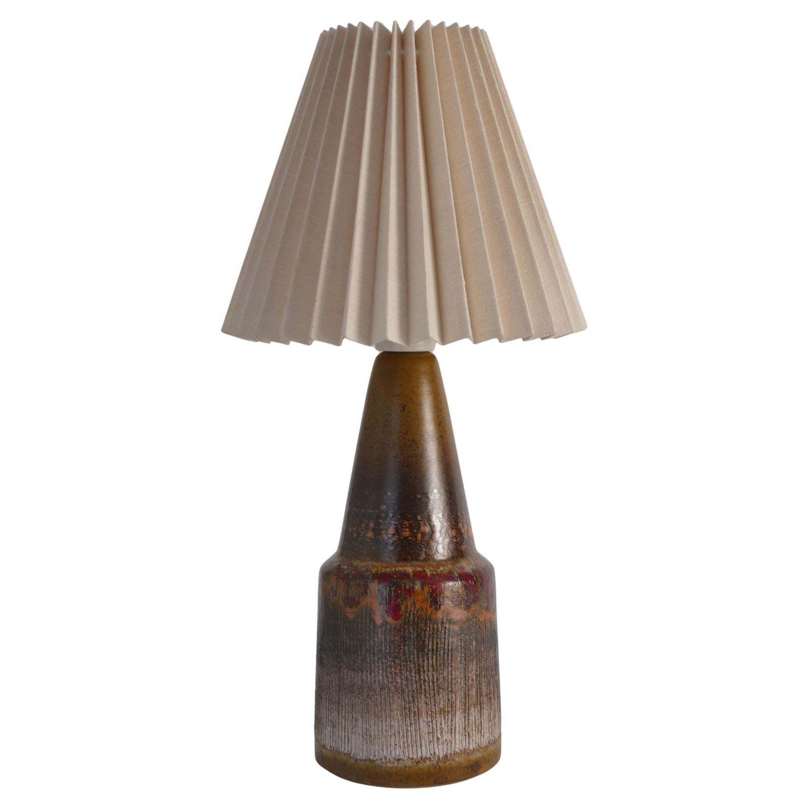 Unique Scandinavian Modern Brutalist Ceramic Table Lamp By Tilgmans, Sweden
