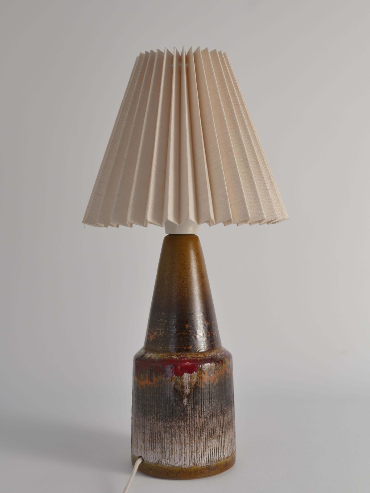 Unique Scandinavian Modern Brutalist Ceramic Table Lamp By Tilgmans, Sweden photo Lighting