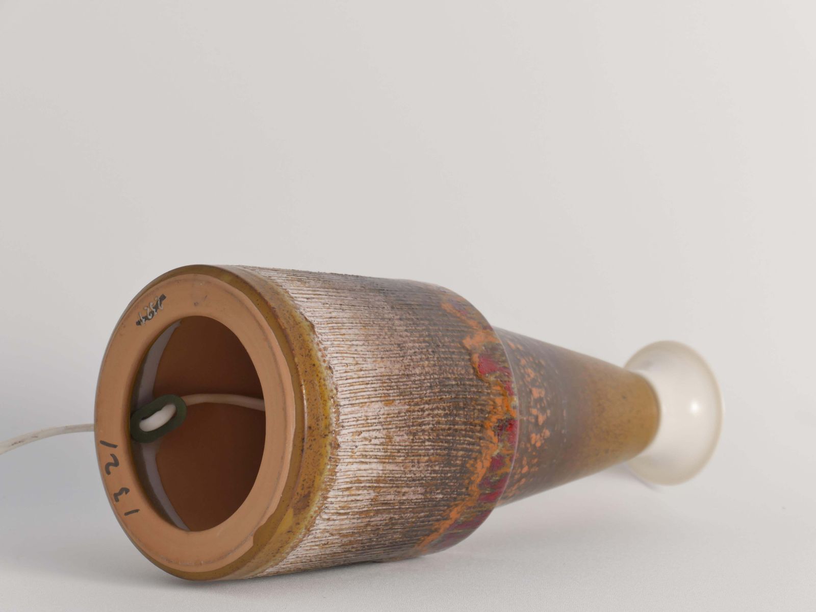 photo for sale Unique Scandinavian Modern Brutalist Ceramic Table Lamp By Tilgmans, Sweden
