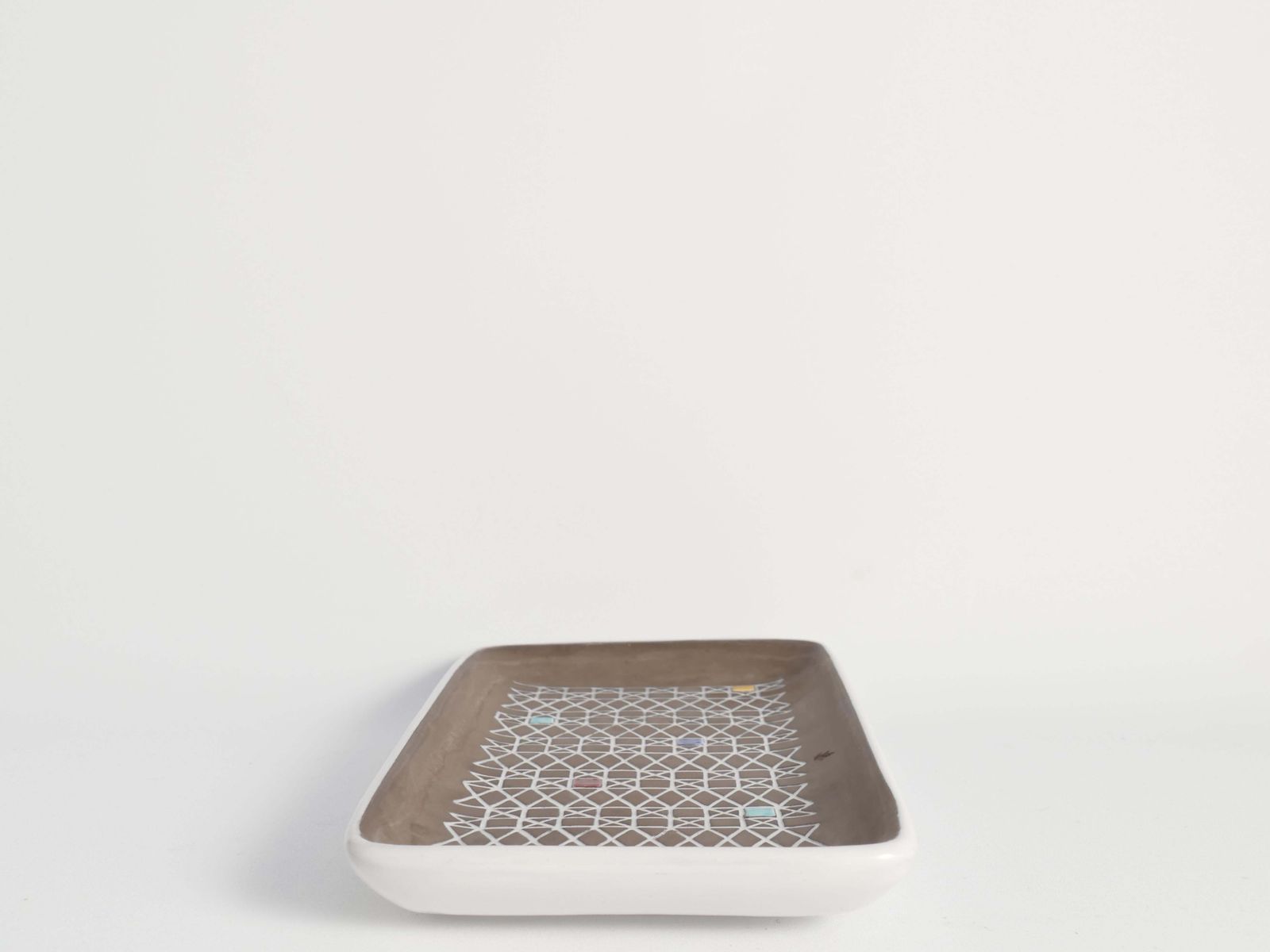 Brown And White "Corso" Ceramic Dish By Ingrid Atterberg For Upsala Ekeby, 1950s photo Home Decor