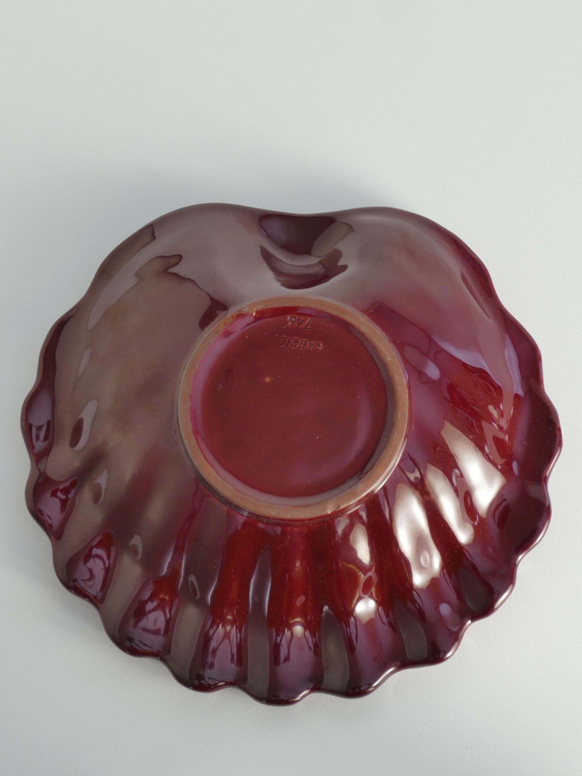 Art Deco Merlot Red Ceramic Vide Poche By Gabriel Keramik, Sweden 1960s photo Home Decor