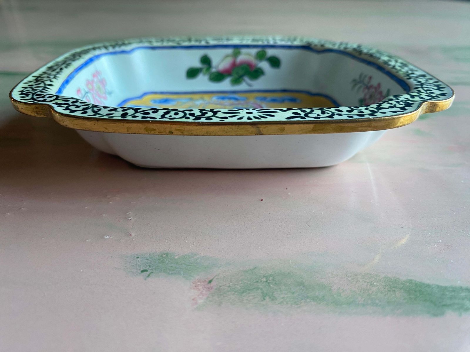 Qianlong Period Canton Enamel Square Dish With Dragon, China Late 18th Century photo 732.0