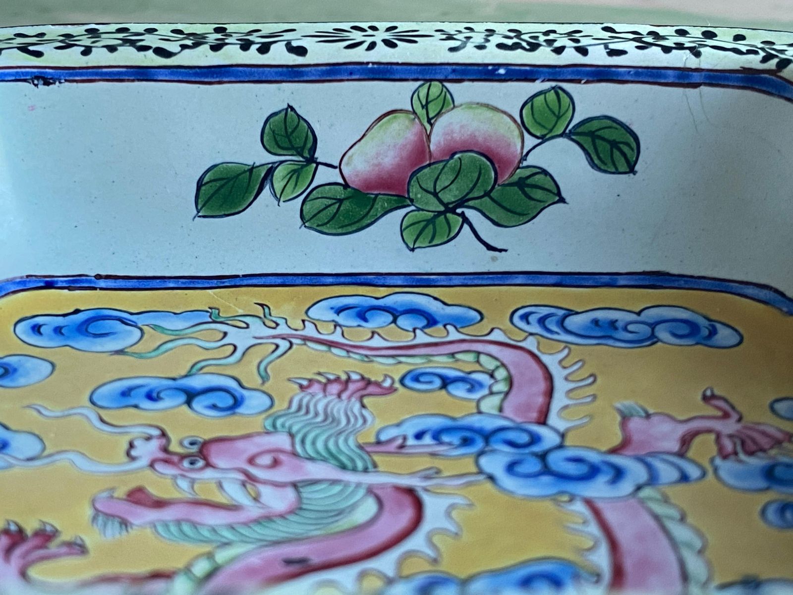 Qianlong Period Canton Enamel Square Dish With Dragon, China Late 18th Century photo buy