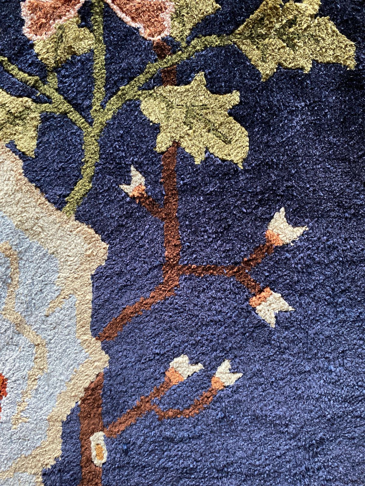 photo furniture Art Deco Chinese Handmade Silk Bautou Tapestry Rug, Early 20th Century