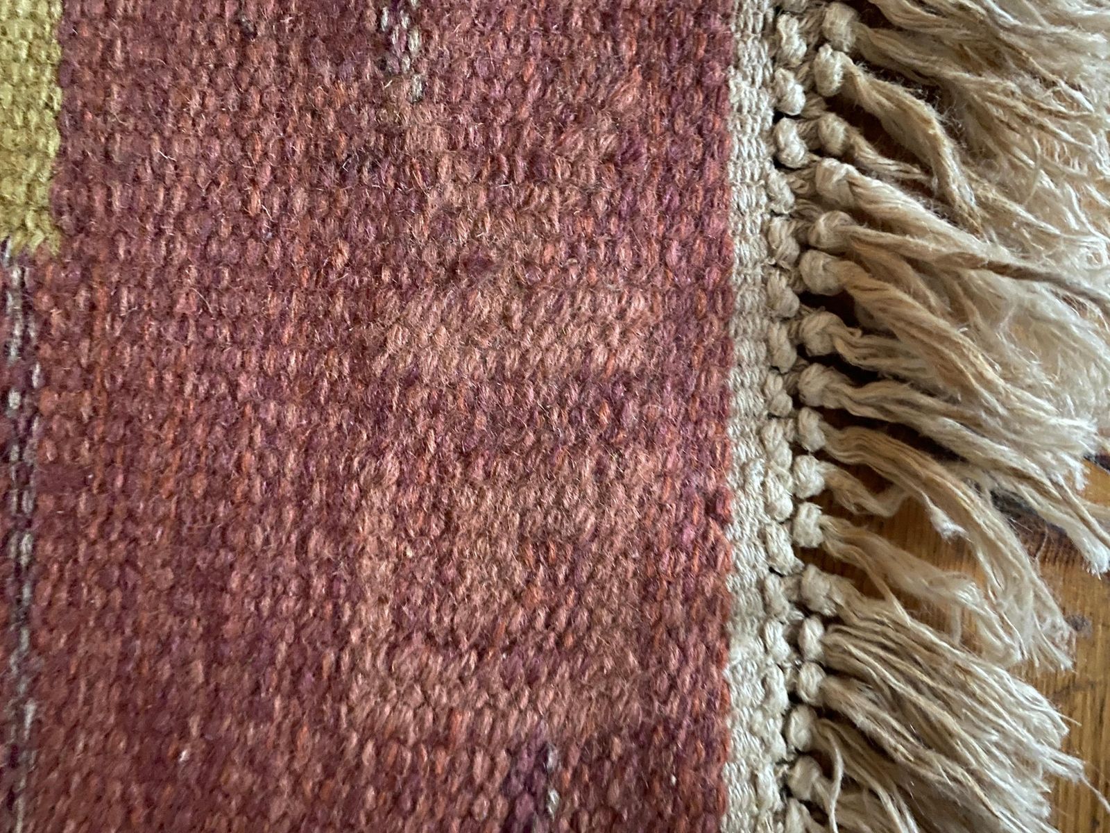 Scandinavian Modern Röllakan Pink And White Flatweave Rug, Sweden, 1960s photo 518.0