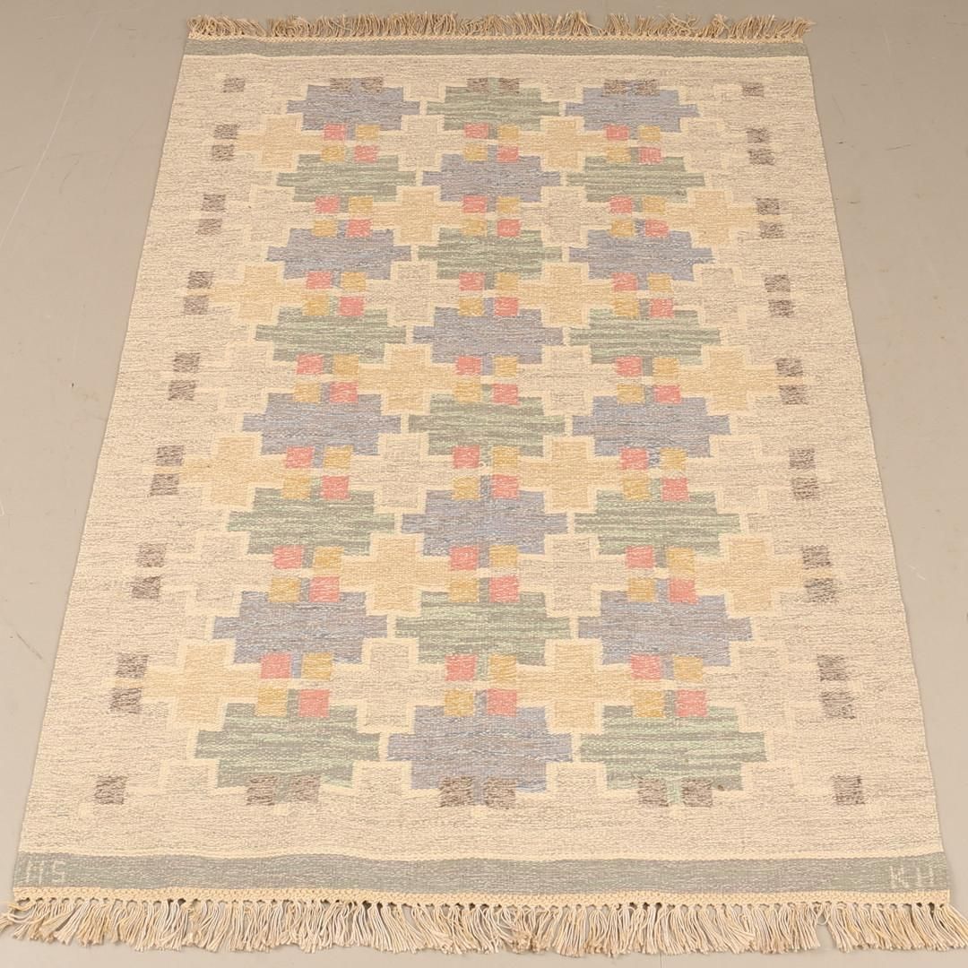 Scandinavian Modern  Rölakan Flatweave Rug By Maj Svanström, Sweden 1950s photo Textiles