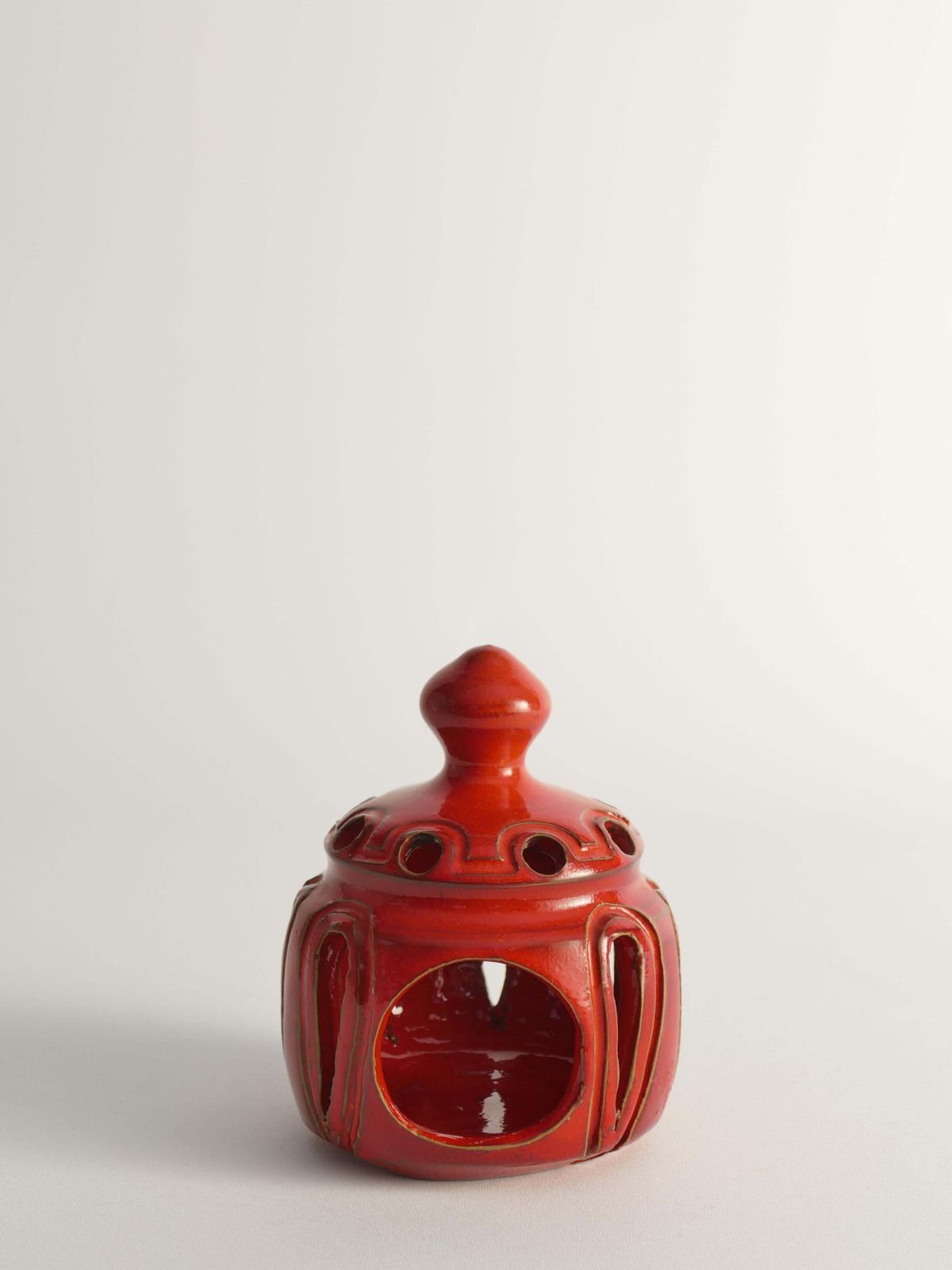 Lobster Red Handmade Ceramic Candle Lamp, By  Barbro Sundelin For Basun Keramik photo furniture