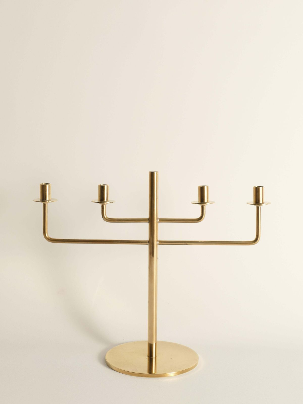 Scandinavian Modern Brass Candelabra By Hans Agne Jakobsson, Markaryd, 1960s photo buy