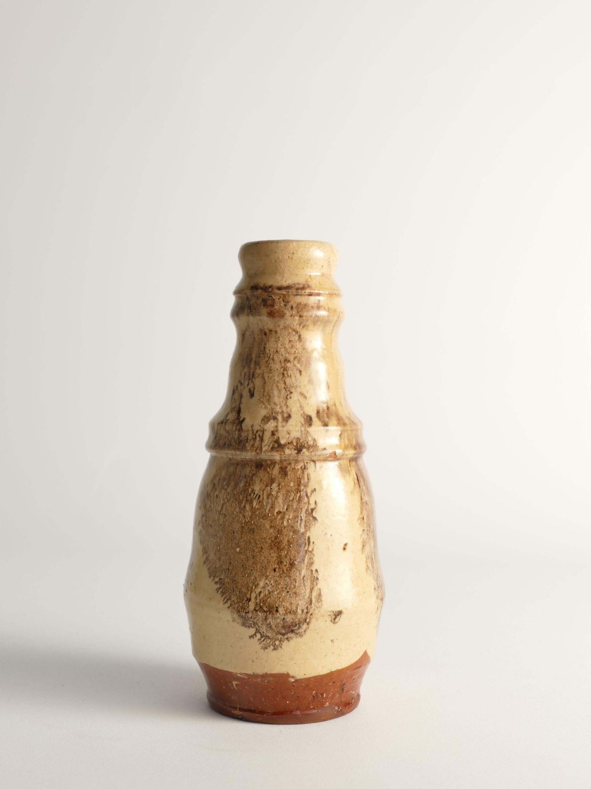 Unique Scandinavian Modern Gourd Shaped Beige Vase, Sweden 1960s photo for sale