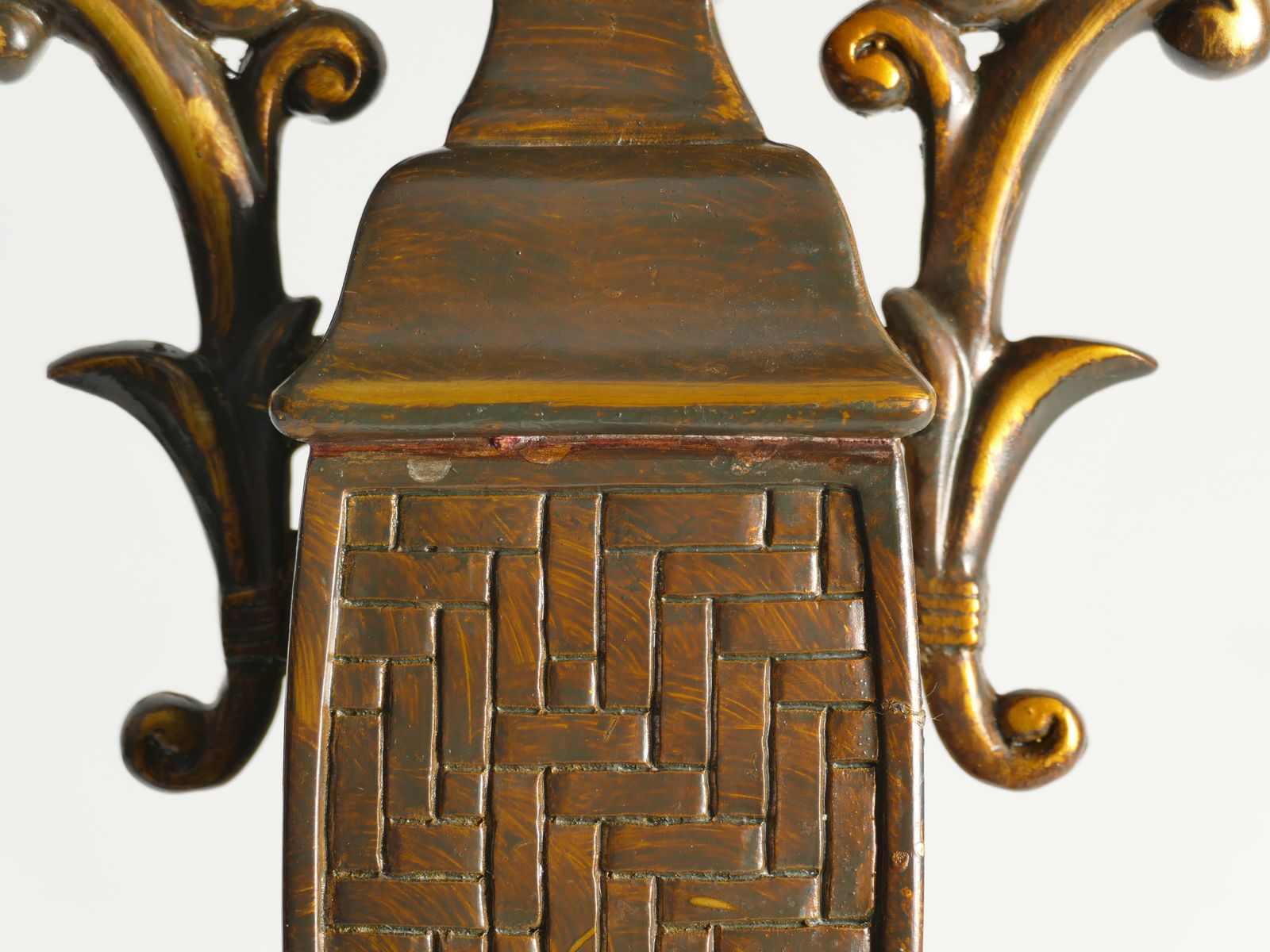 photo for sale Chinoiserie Faux Rattan Amphora Table Lamps By Aneta, Sweden 1980's