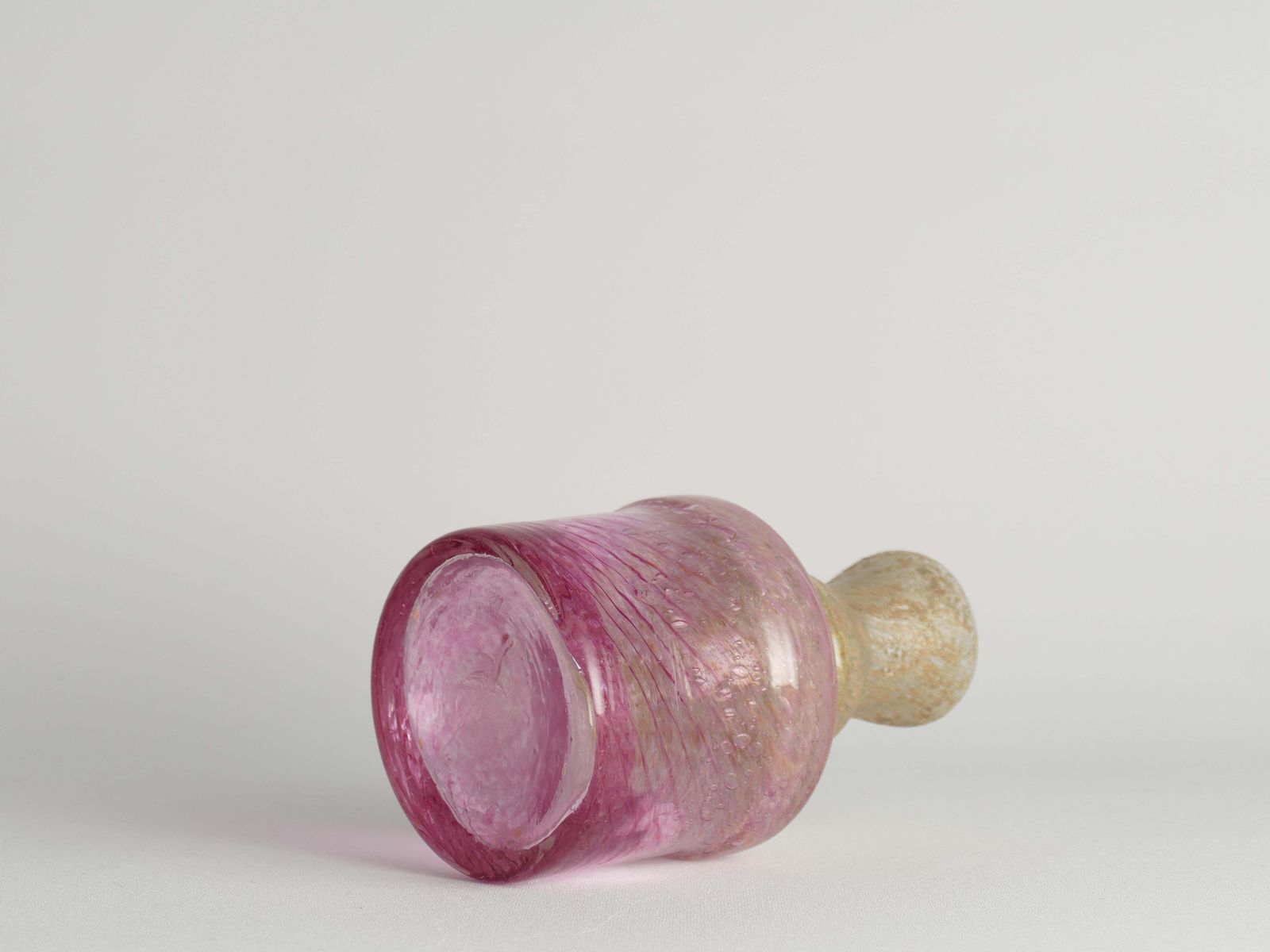 Unique Bubblegum Pink And Yellow Art Glass Vase By Milan Vobruba, Sweden 1980s photo buy