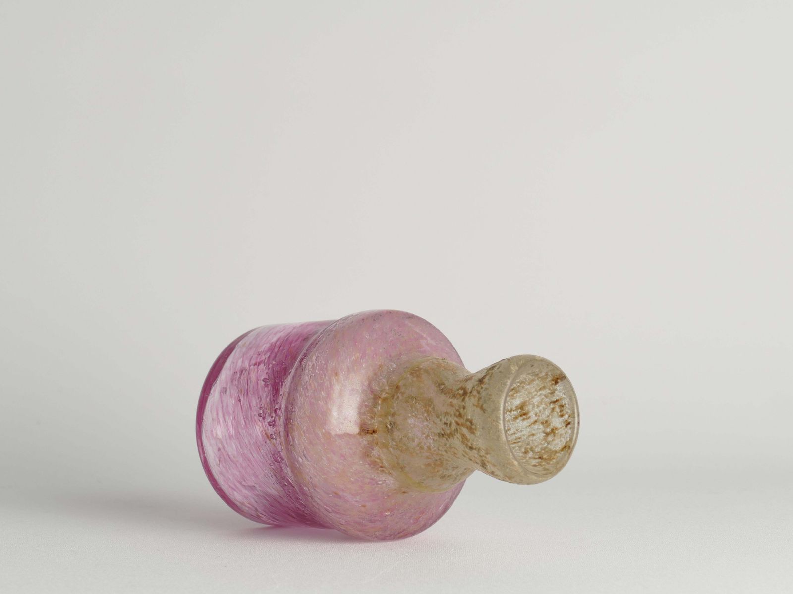 Unique Bubblegum Pink And Yellow Art Glass Vase By Milan Vobruba, Sweden 1980s photo vintage
