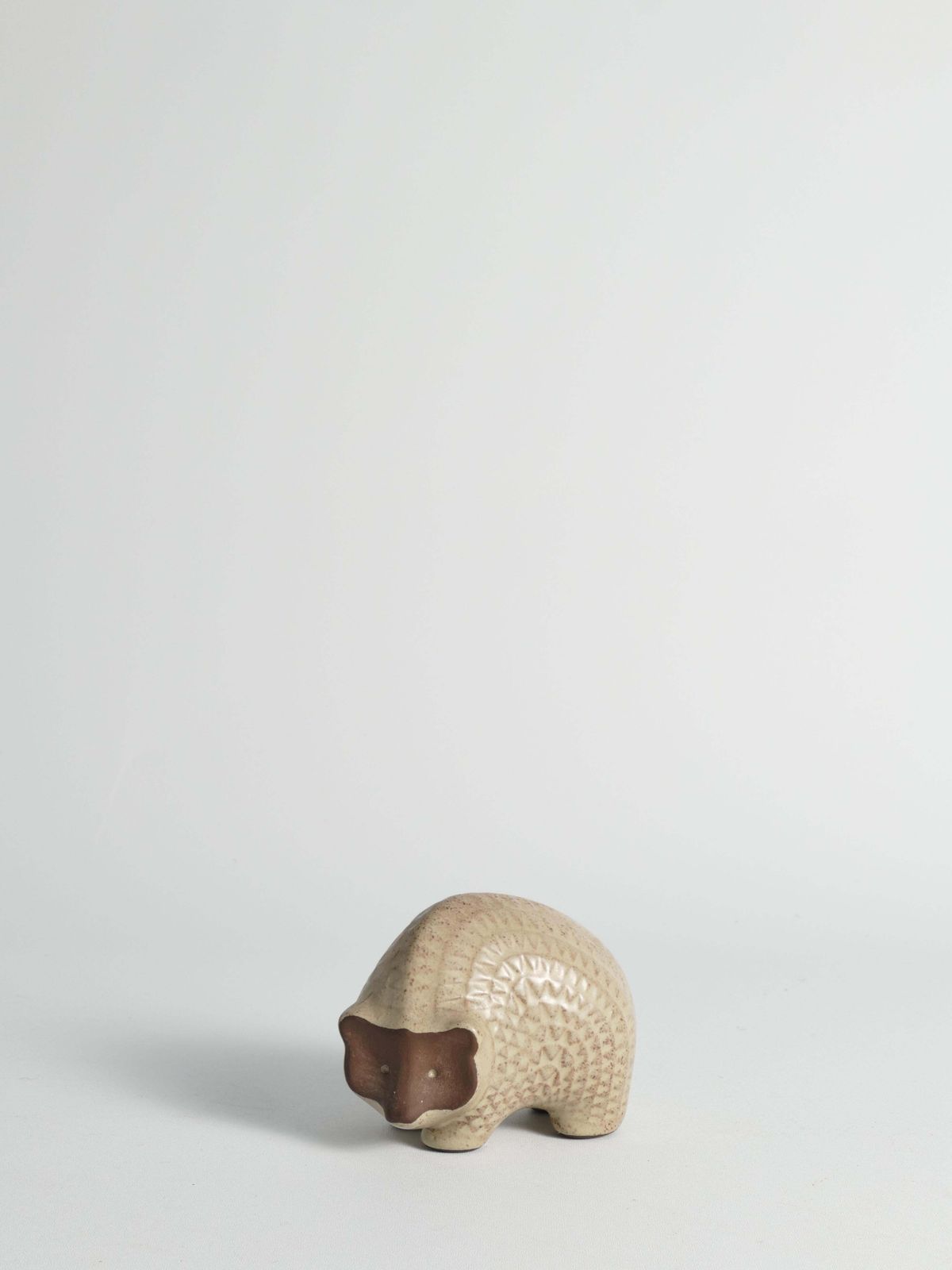 Scandinavian Modern Zigzag Patterned Earthenware Hedgehog, 1960s photo Art