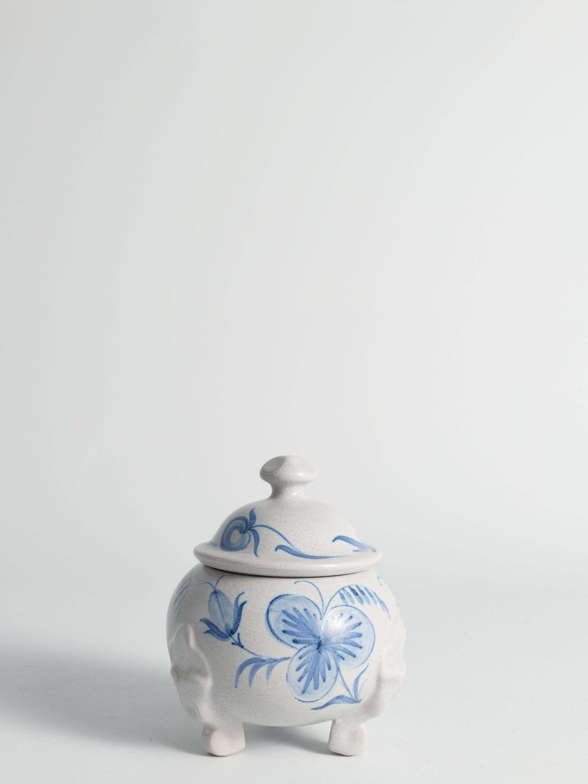 215.0 Swedish Grace French Blue Floral Decor Bonbonniere By Allan Eberling, Bo Fajans photo