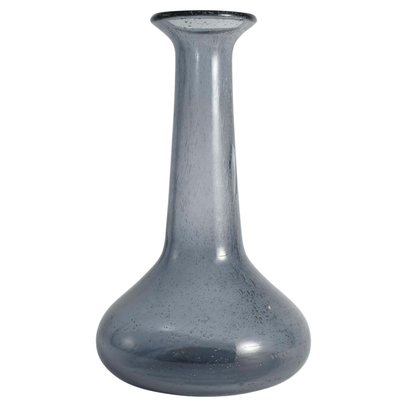 Scandinavian Modern Blue Glass Vase By Erik Höglund For Boda, Sweden 1960's
