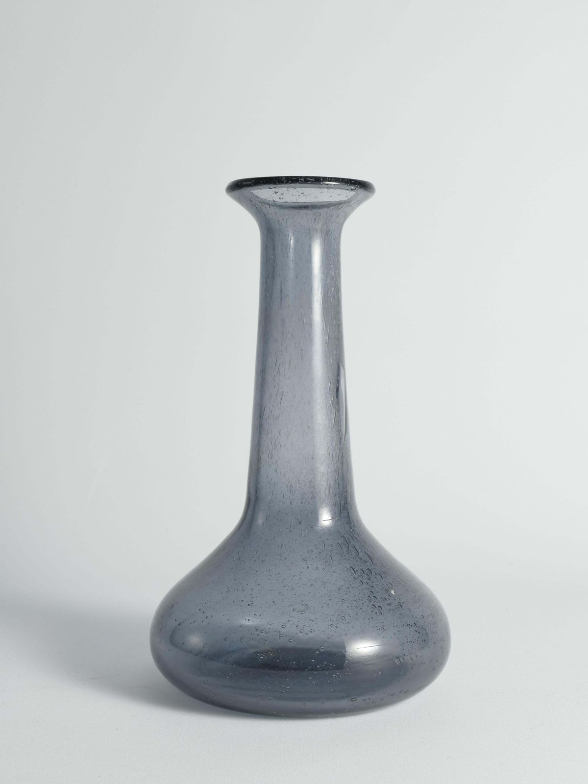 Scandinavian Modern Blue Glass Vase By Erik Höglund For Boda, Sweden 1960's photo for sale