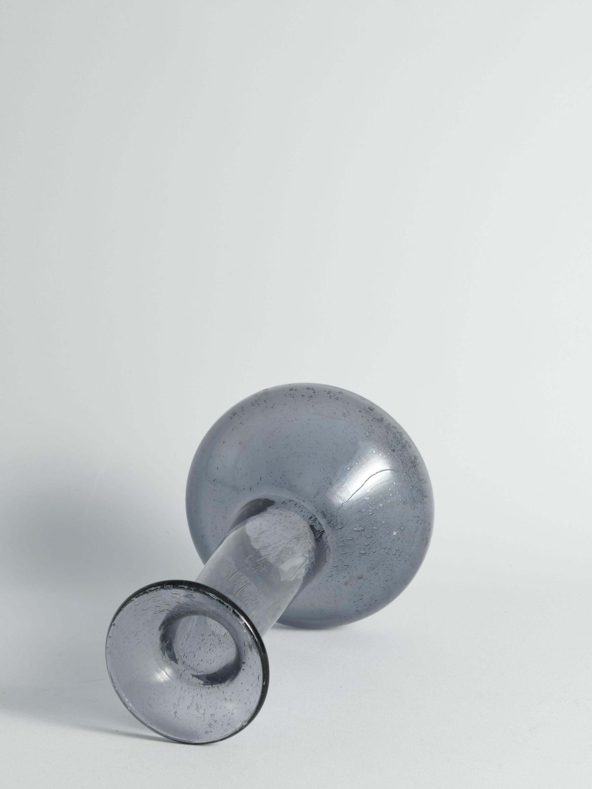 437.0 Scandinavian Modern Blue Glass Vase By Erik Höglund For Boda, Sweden 1960's photo