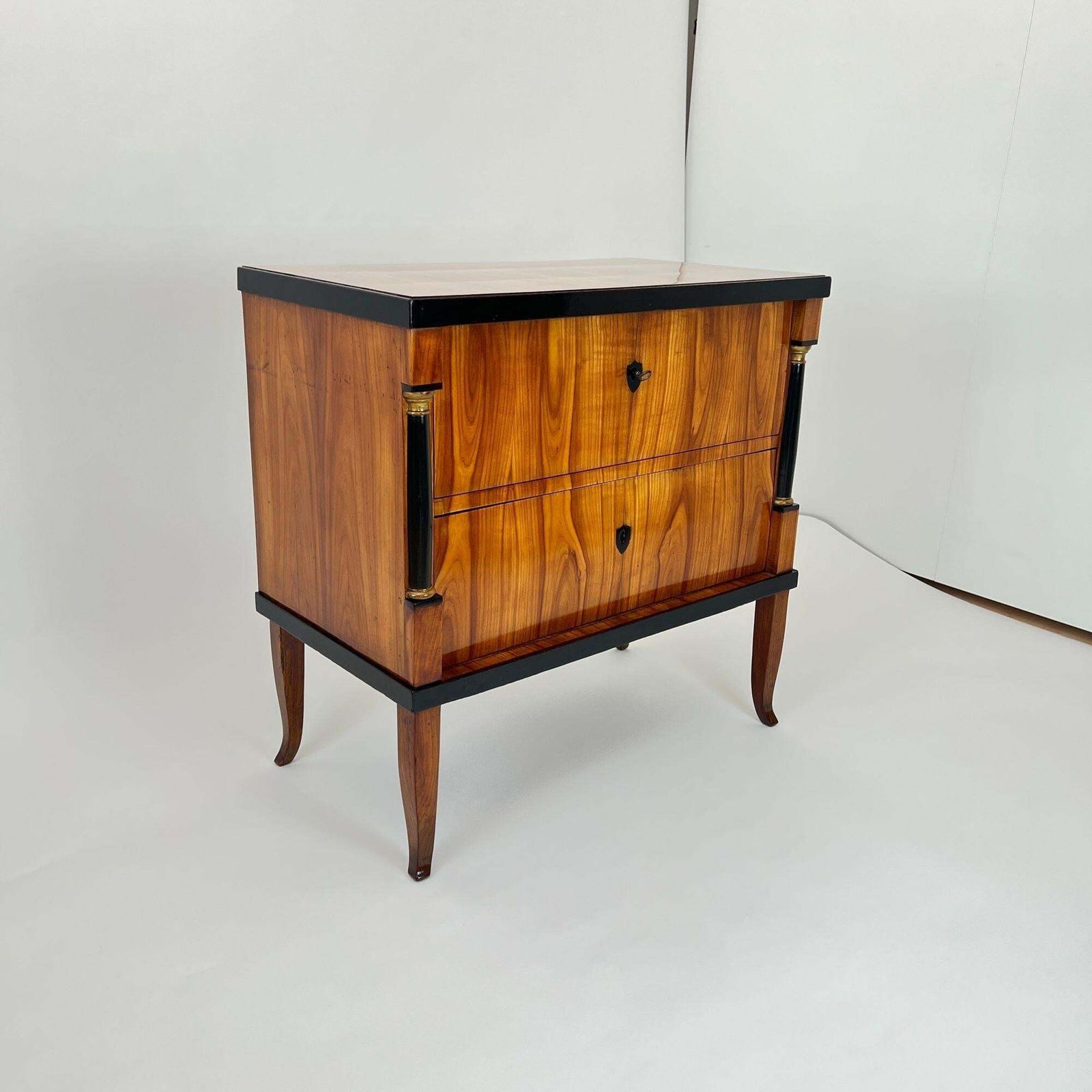 Biedermeier Commode, Cherry Wood, Ebonized, Gilded, Franconia Circa 1820 photo furniture