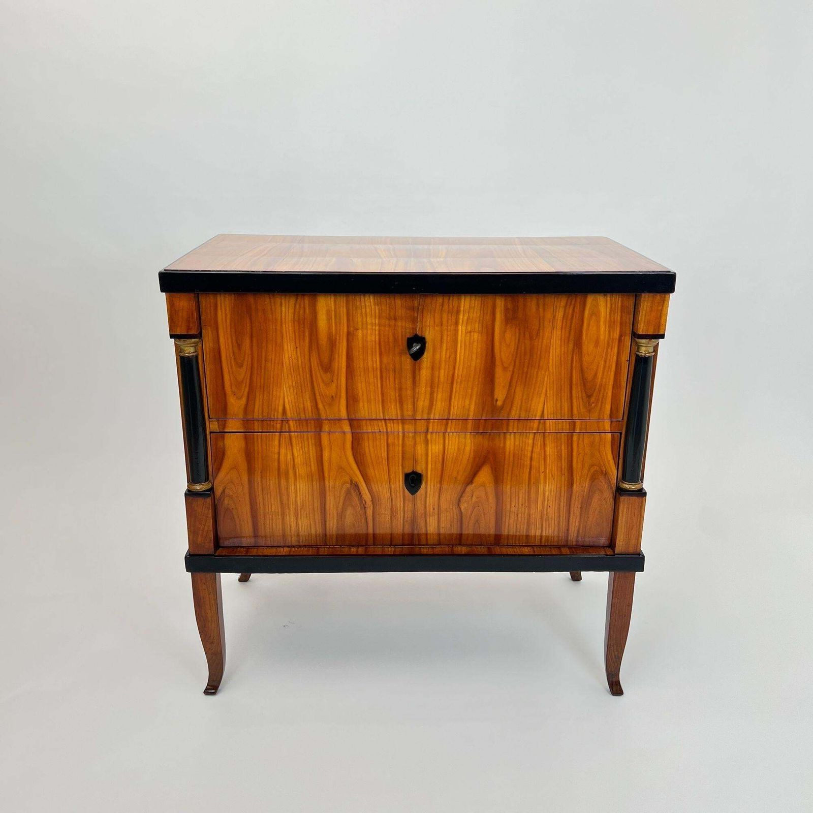 photo furniture Biedermeier Commode, Cherry Wood, Ebonized, Gilded, Franconia Circa 1820