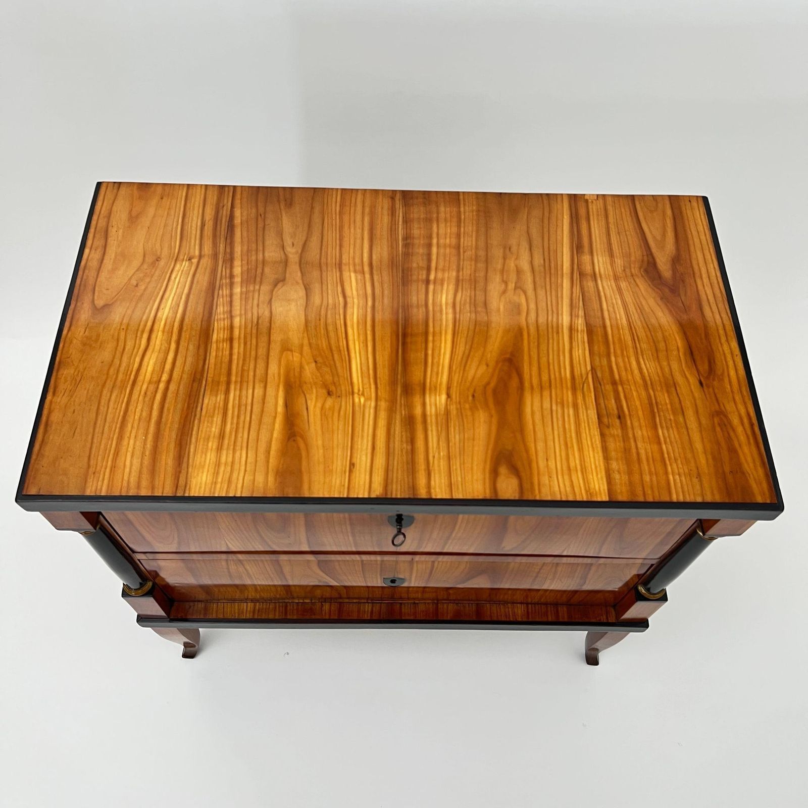Furniture Biedermeier Commode, Cherry Wood, Ebonized, Gilded, Franconia Circa 1820 photo