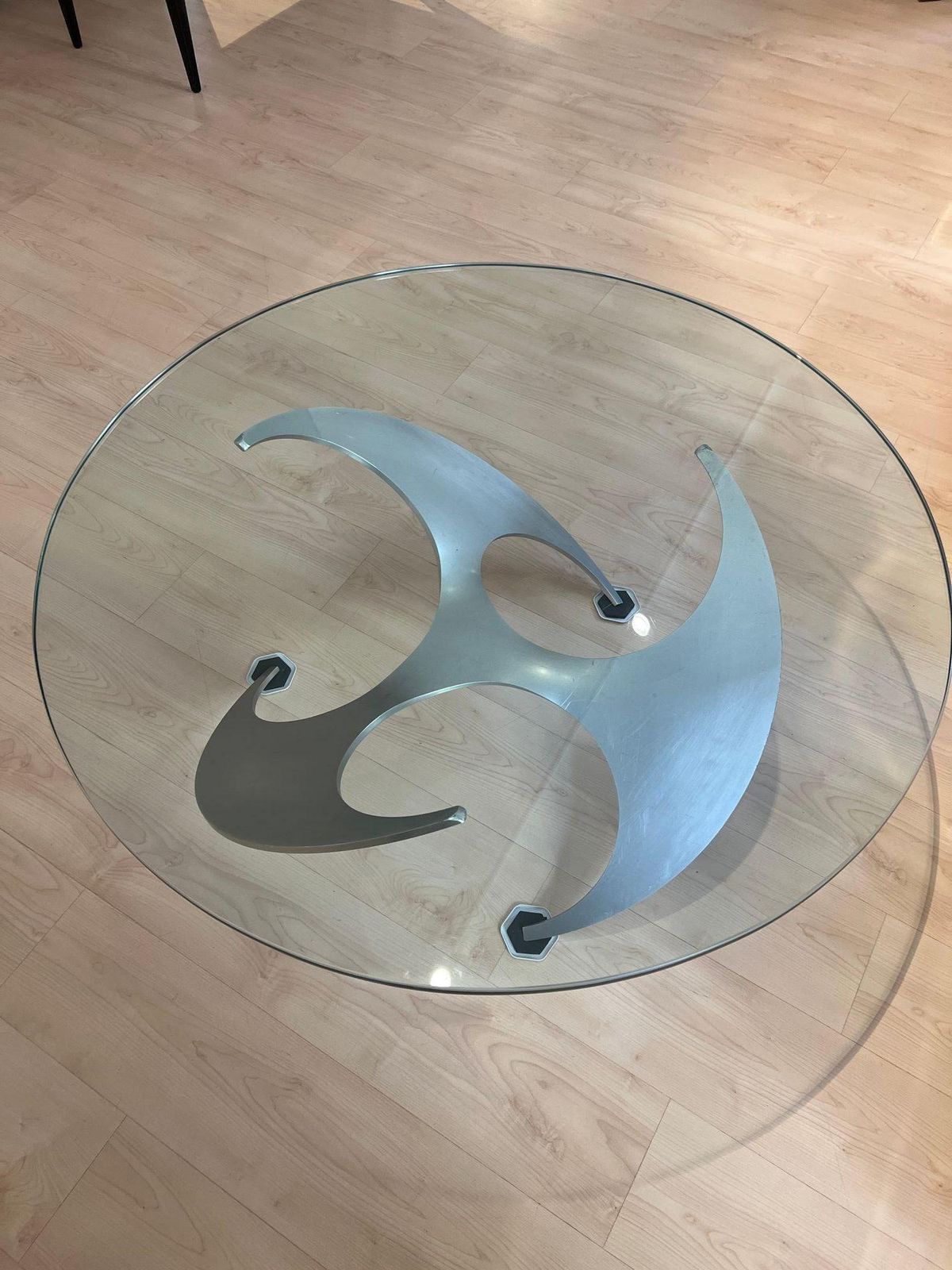 Design Coffee Table By Knut Hesterberg, Aluminum And Glass, Germany, 1960s photo furniture