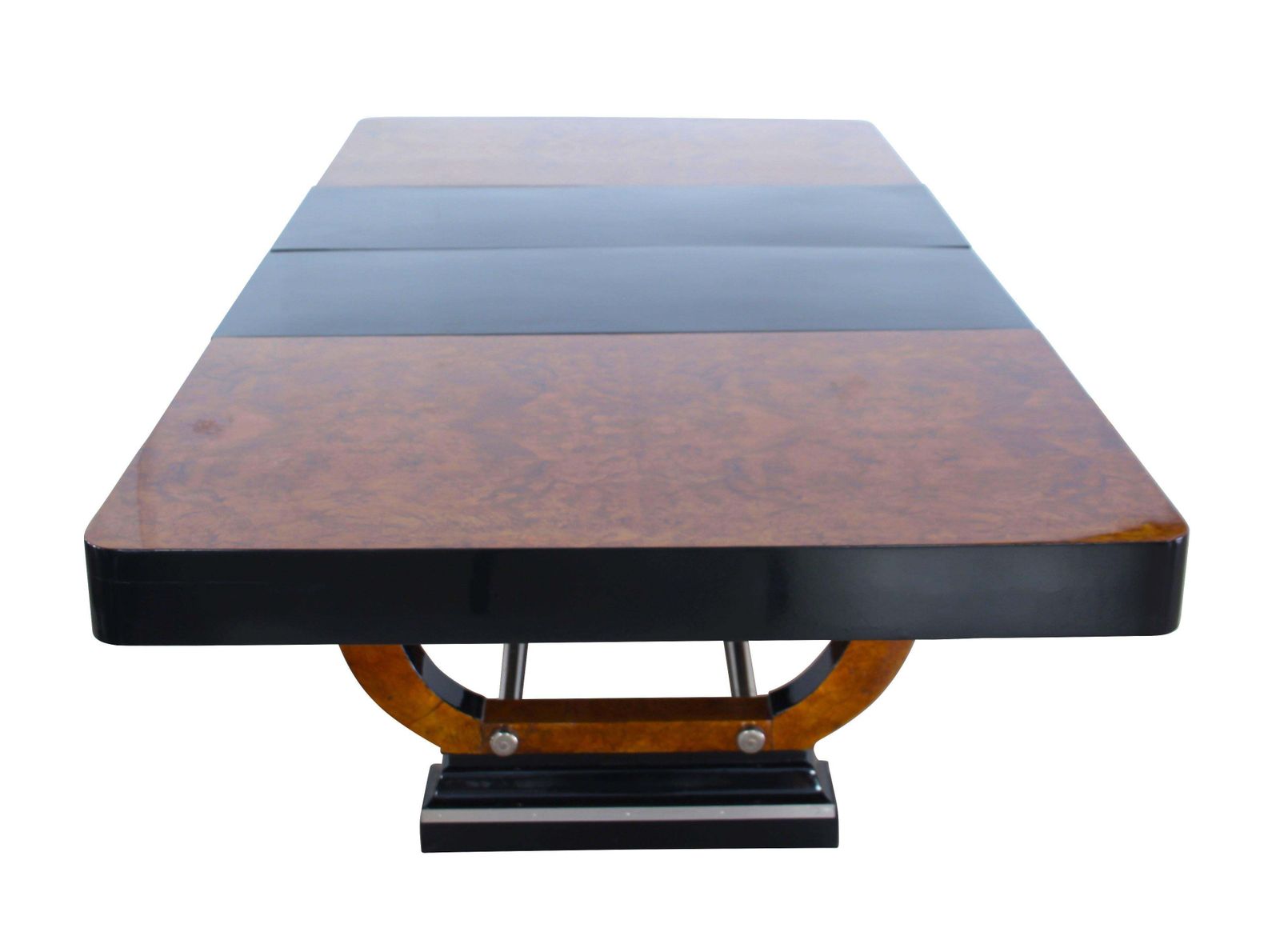 Expandable Art Deco Dining Table, Thuja Roots, Lacquered, France, Circa 1930 photo vinterior