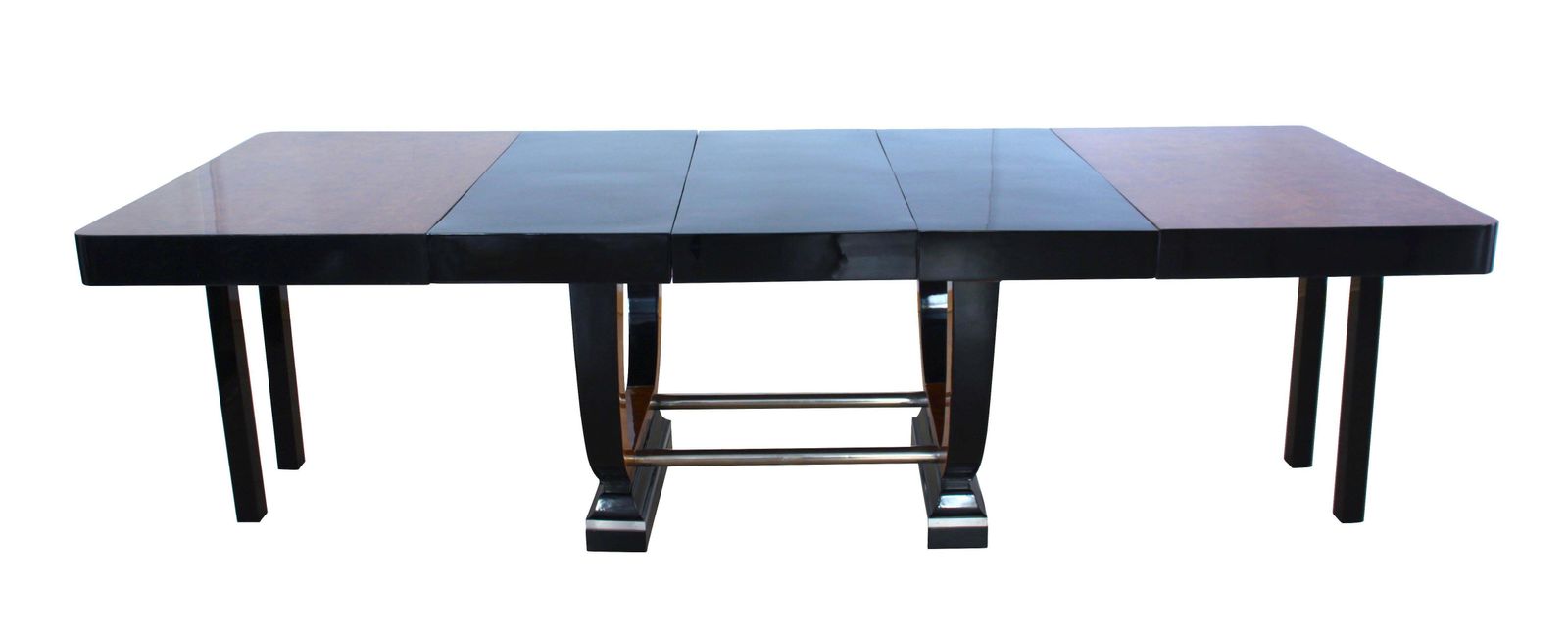 Expandable Art Deco Dining Table, Thuja Roots, Lacquered, France, Circa 1930 photo vintage