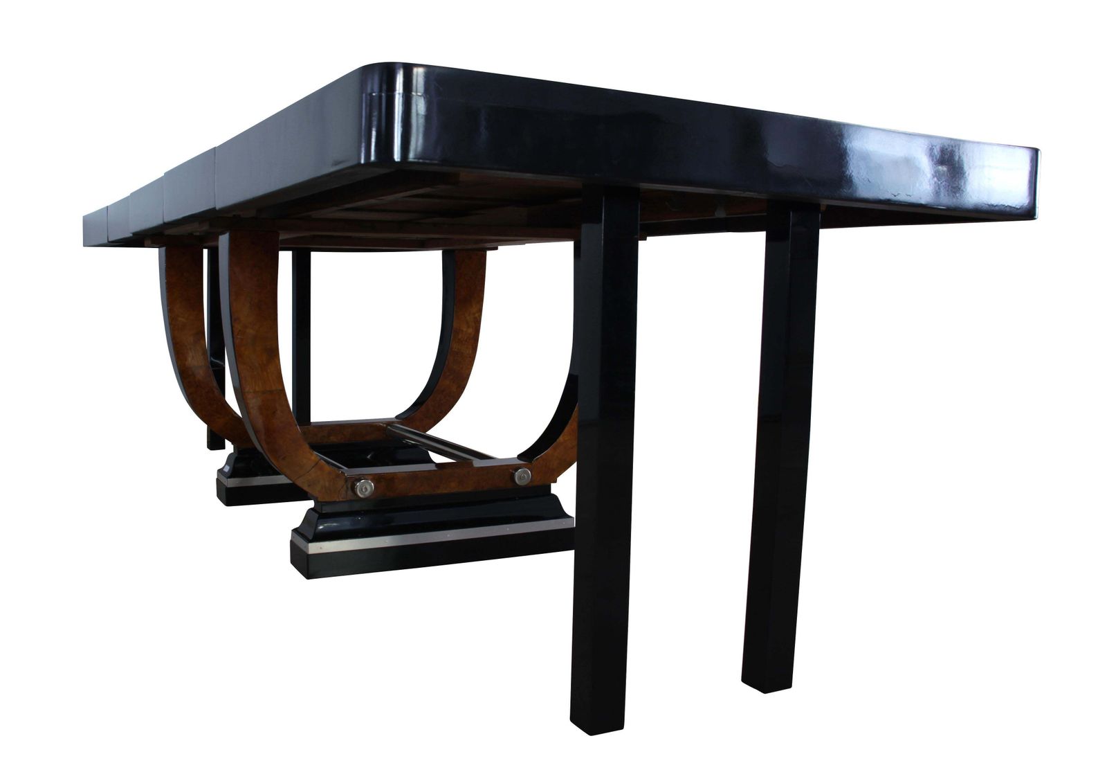 photo for sale Expandable Art Deco Dining Table, Thuja Roots, Lacquered, France, Circa 1930
